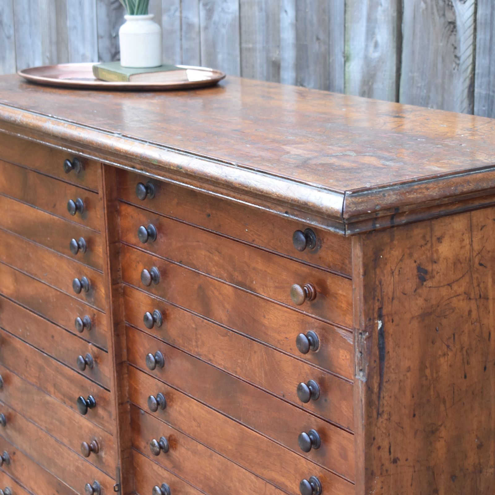 Furniture Antique Museum Butterfly Moth Specimen Artist Collector Mahogany Bank Of Drawers photo