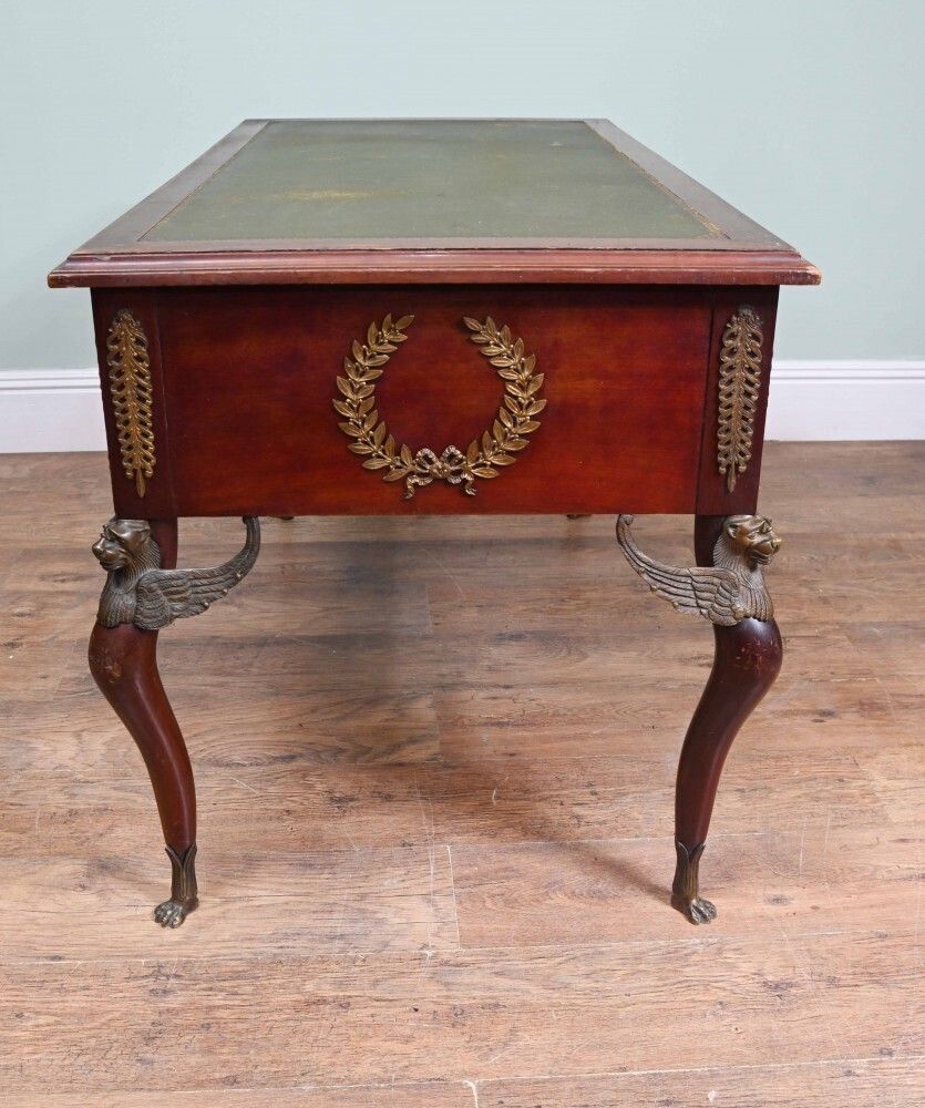 2750.0 Napoleon III Bureau Plat Desk Mahogany Writing Table 1890 photo