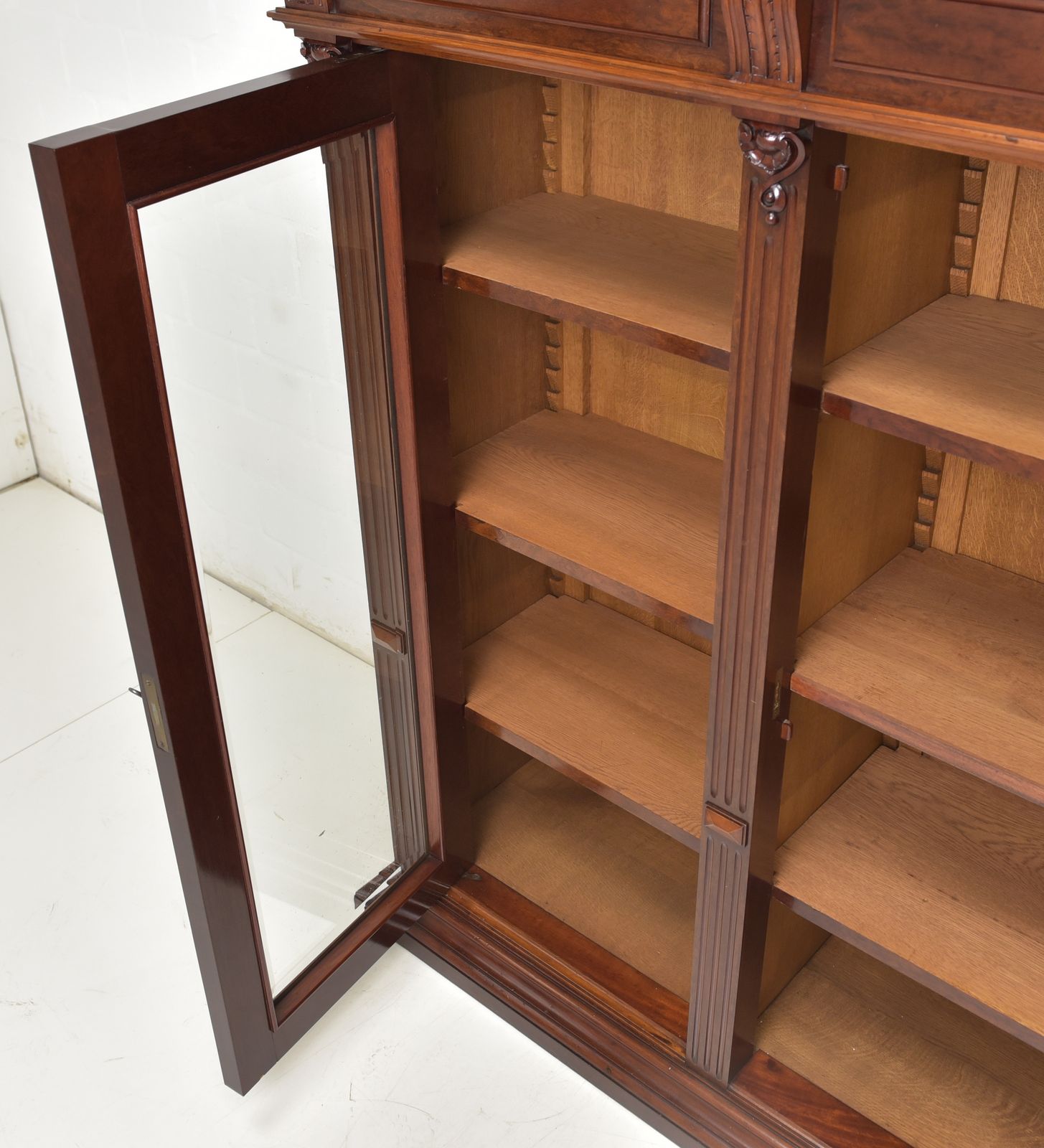Antique! Display Cabinet 1 Of 2 Restored Mahogany Wilhelminian Style Low Wide photo Furniture