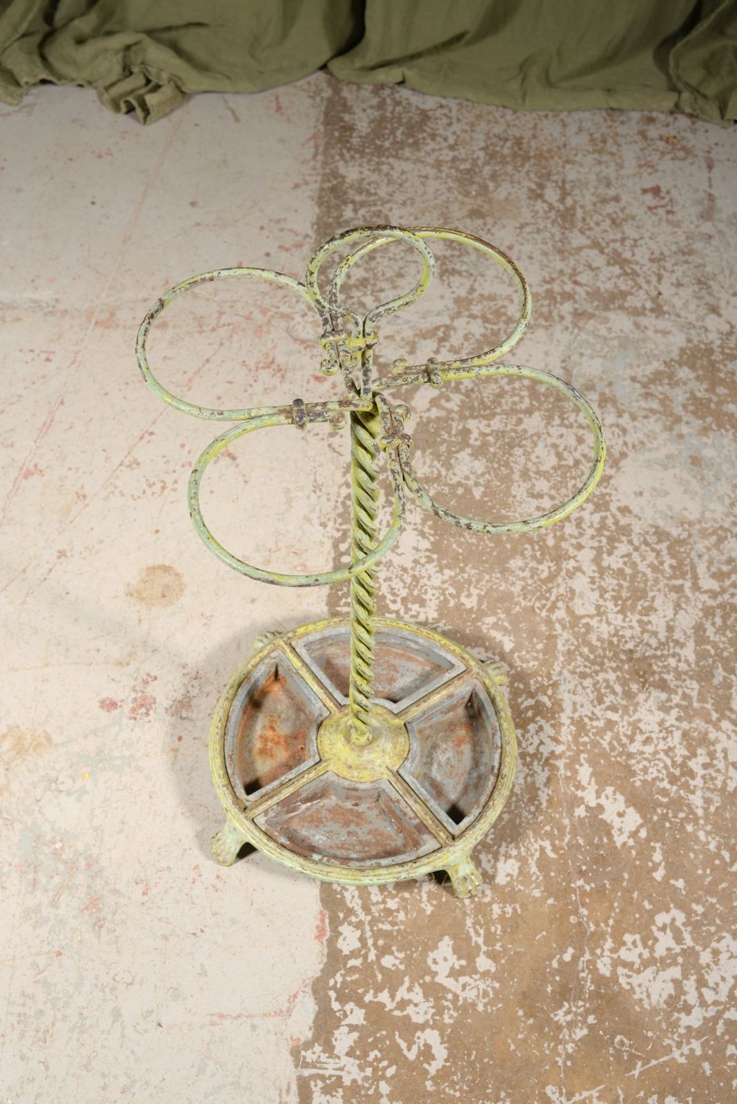 A Verdigris Wrought Iron Stick Umbrella Stand C 1900 photo vinterior