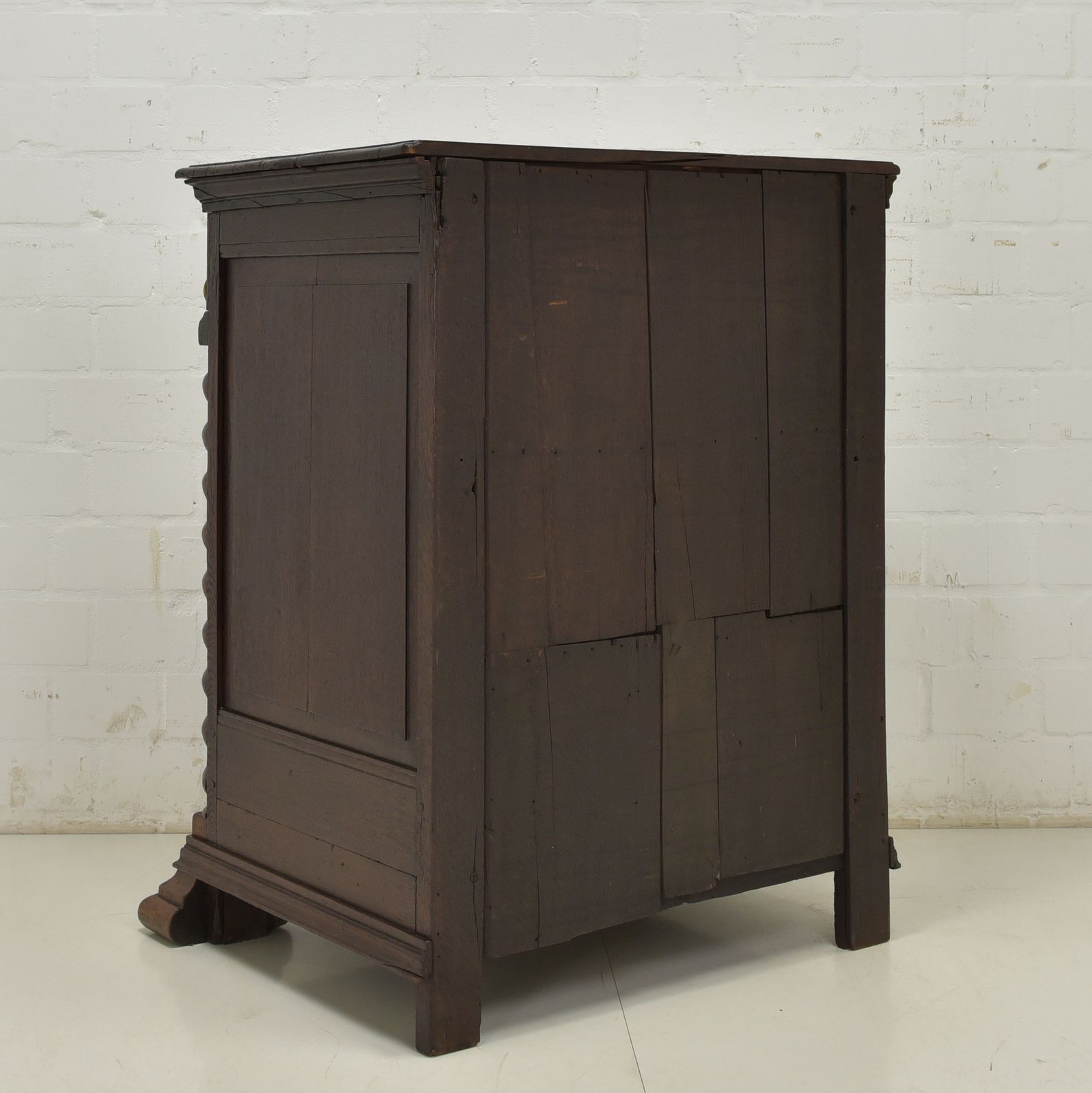 1298.0 Antique! Narrow Tall Chest Of Drawers Flemish Circa 1780 Oak Walnut Cabinet Vertiko photo