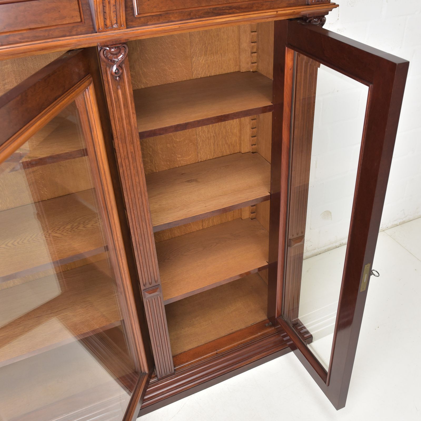 Display Cabinet 2 Of 2 Restored Mahogany Wilhelminian Period Low Wide photo vinterior