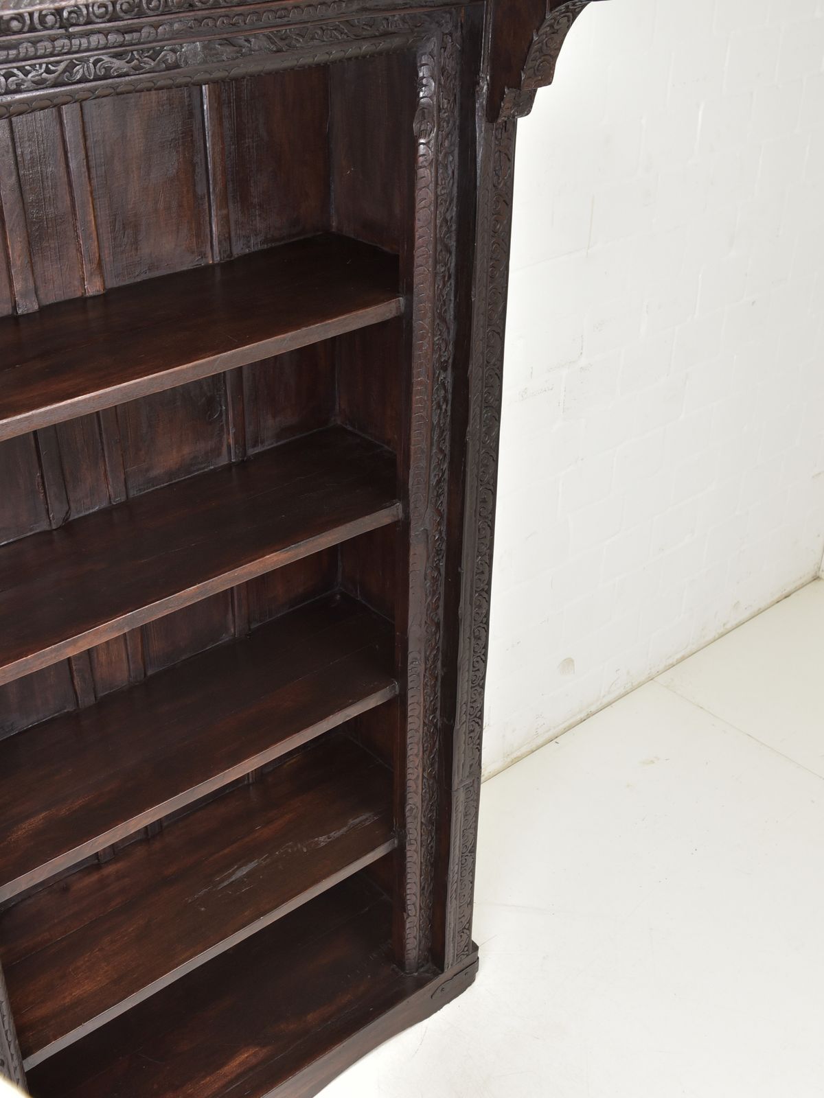 Indian Shelf Restored Around 1840. Rajasthan Colonial Furniture Made Of Solid Teak. photo Furniture