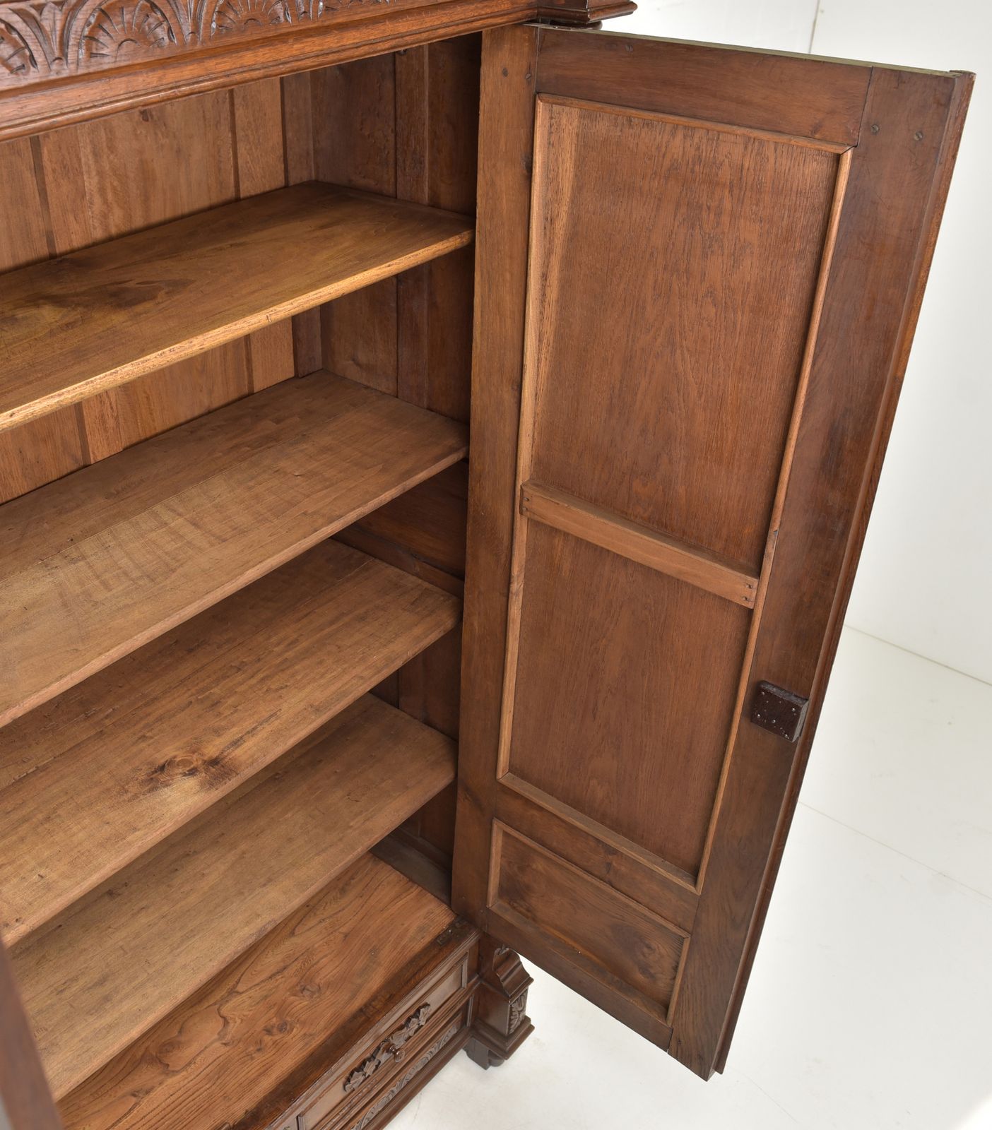 Wardrobe Restored Wilhelminian Style Around 1890, Solid Oak Hall Cupboard photo 1596.0