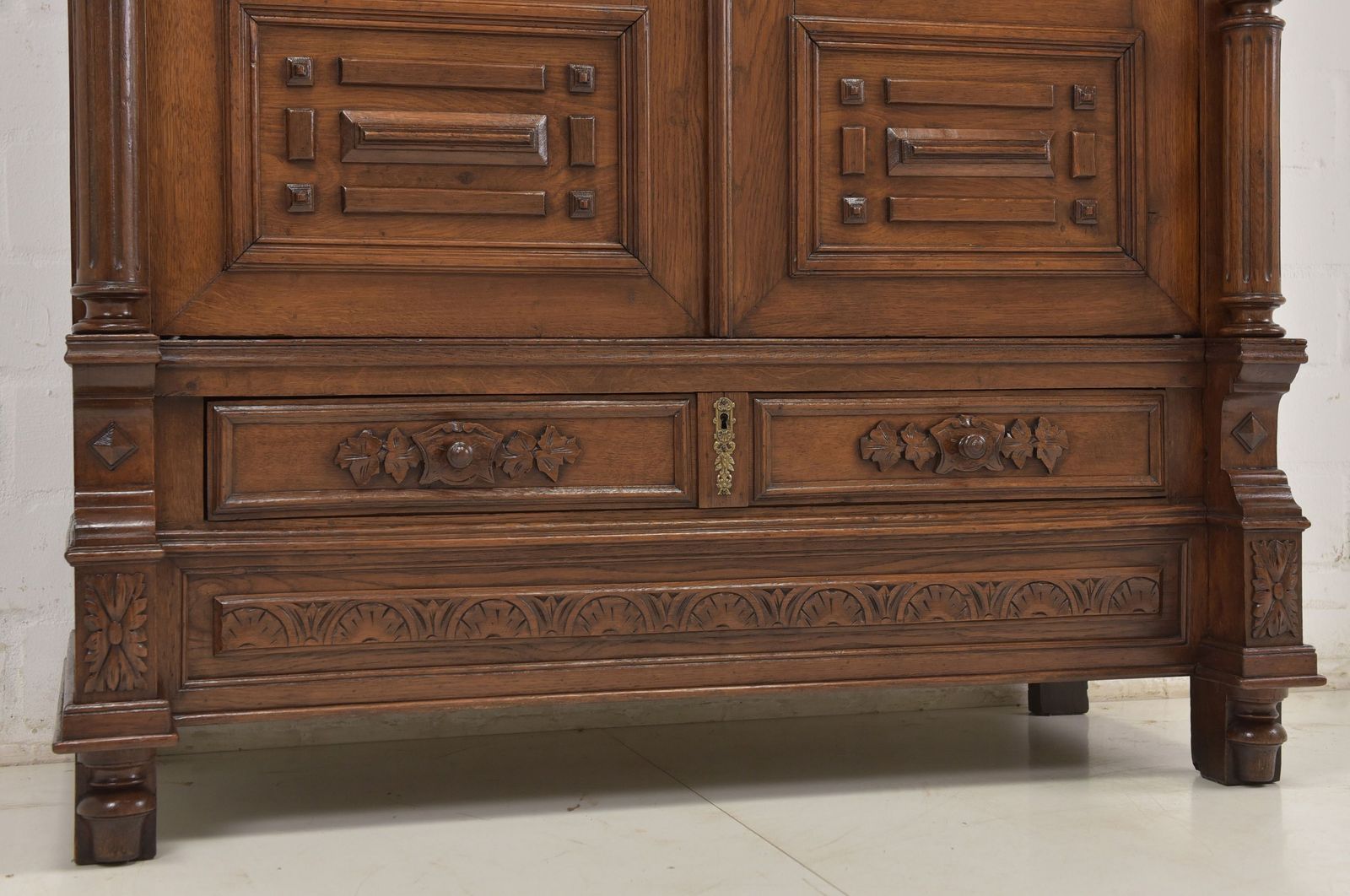 photo for sale Wardrobe Restored Wilhelminian Style Around 1890, Solid Oak Hall Cupboard