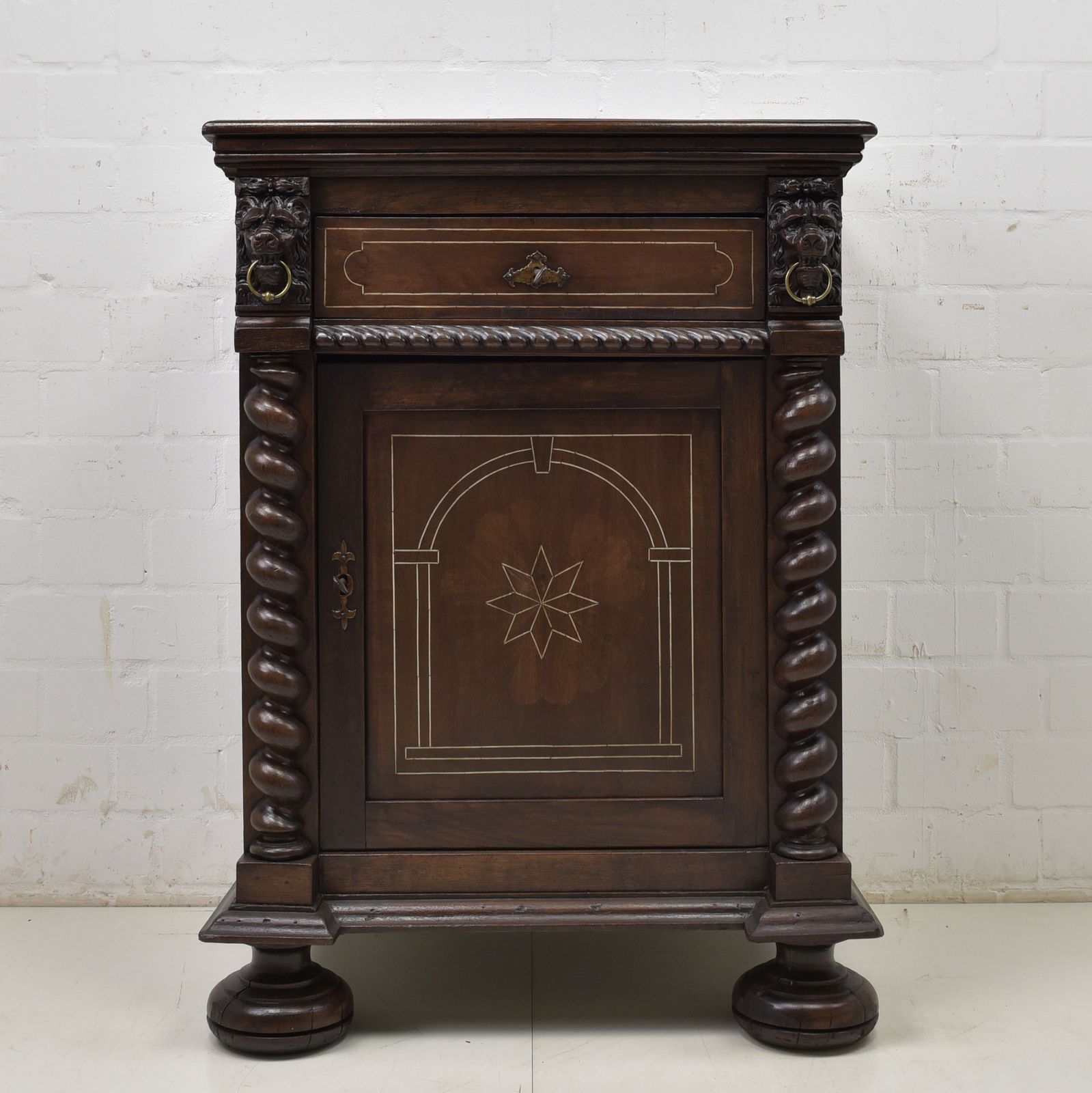 Antique! Narrow Tall Chest Of Drawers Flemish Circa 1780 Oak Walnut Cabinet Vertiko photo furniture