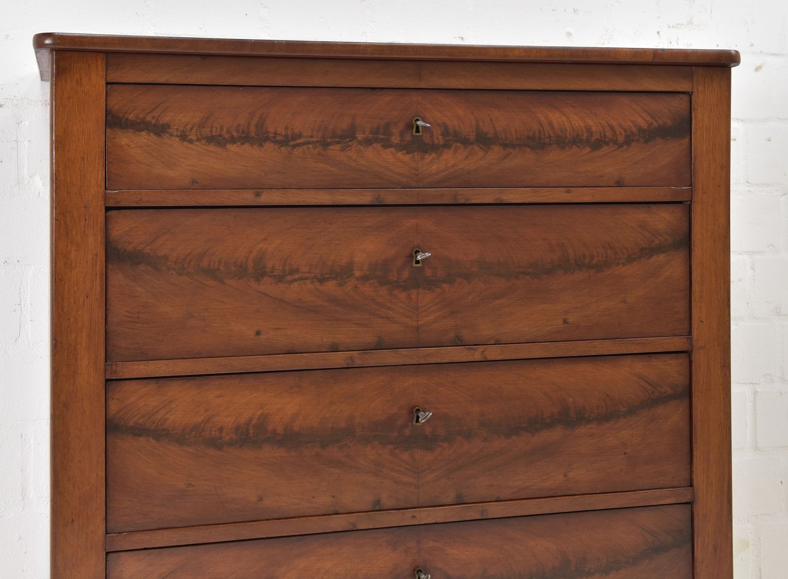 Antique! Narrow Chest Of Drawers Restored Mahogany Louis Philippe Circa 1880 photo buy