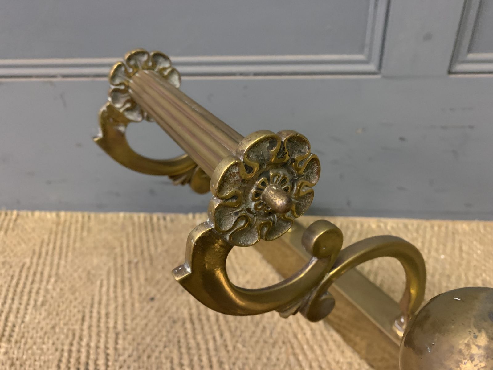 Victorian Brass Fender Set photo for sale