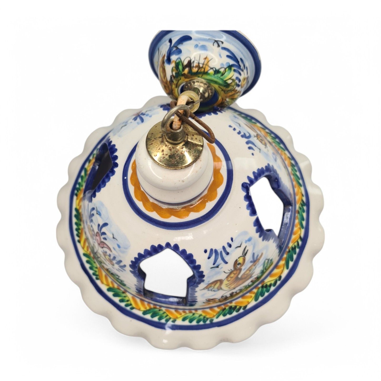 Vintage Ceramic Porcelain Lamp Shade Ceiling Light Shade Hand Painted Retro photo for sale