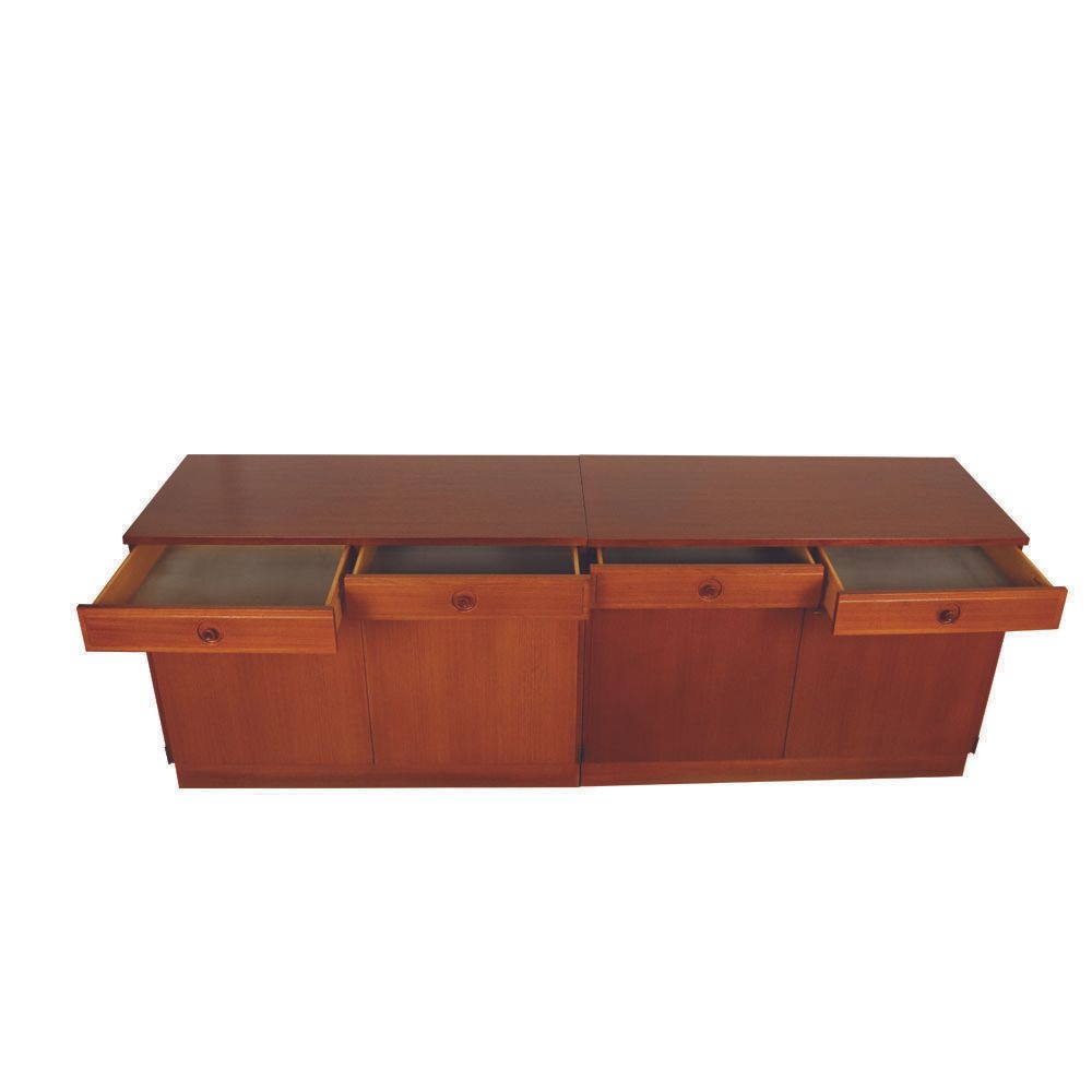 Swedish Sideboard In Teak By Bertil Fridhagen For Bodafors, 1960s, Set Of 2 photo 790.0