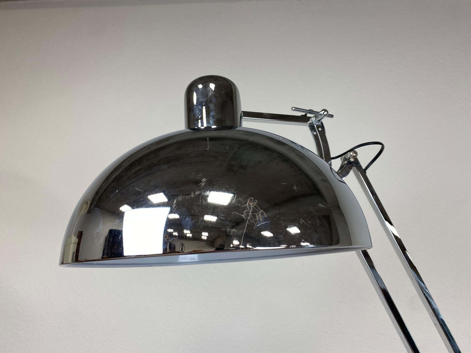 Floor Chrome Lamp In Industrial Style photo for sale