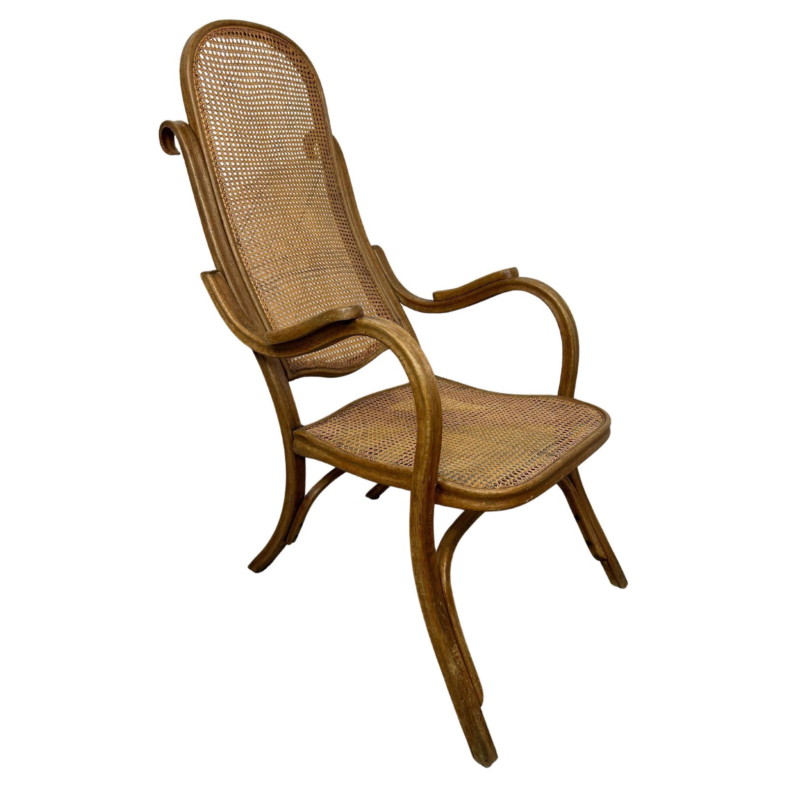 Easy Armchair No.1 With Rattan Seat By Thonet