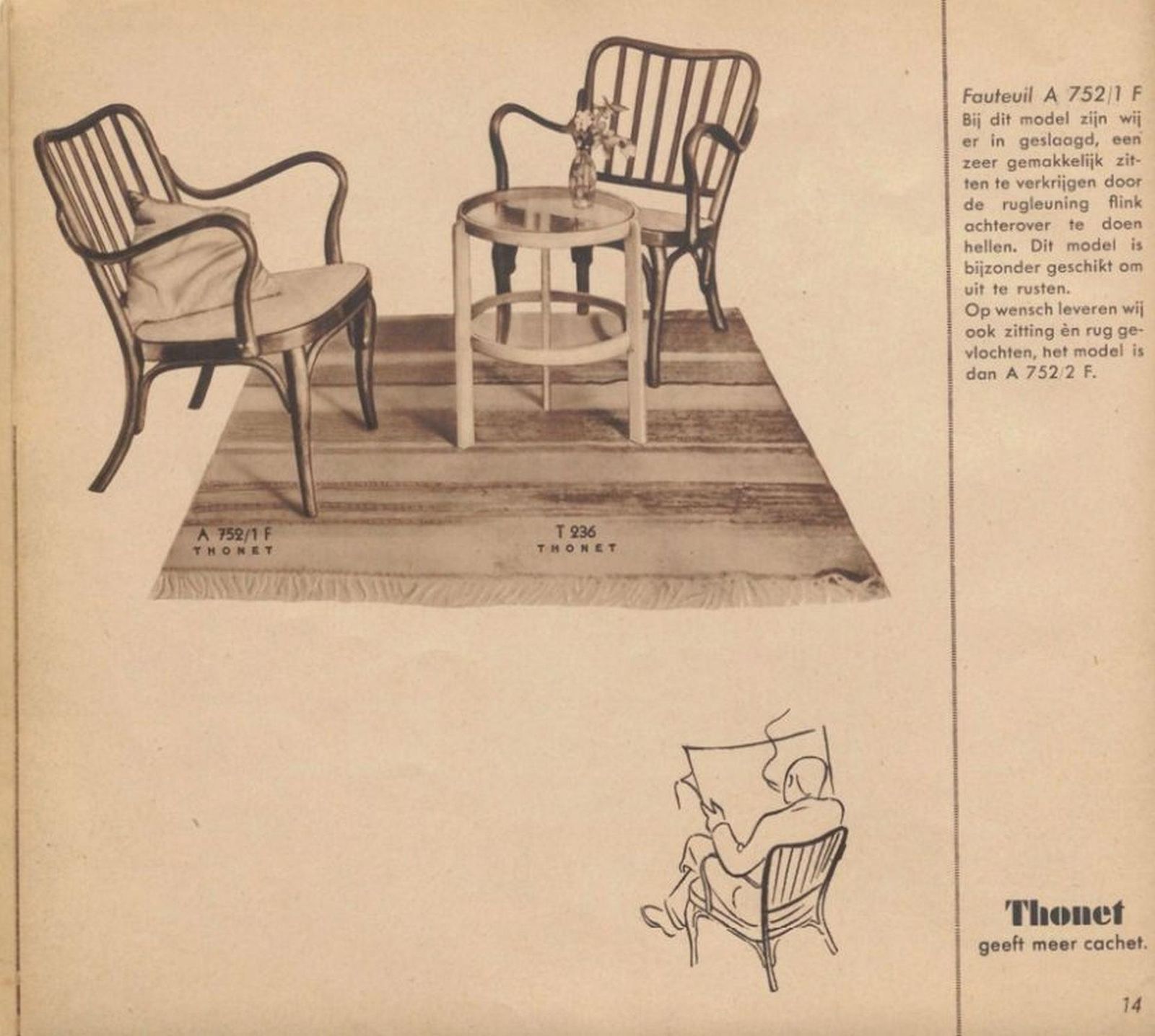 4105.0 Art Deco Armchairs A752f By Josef Frank For Thonet Mundus photo