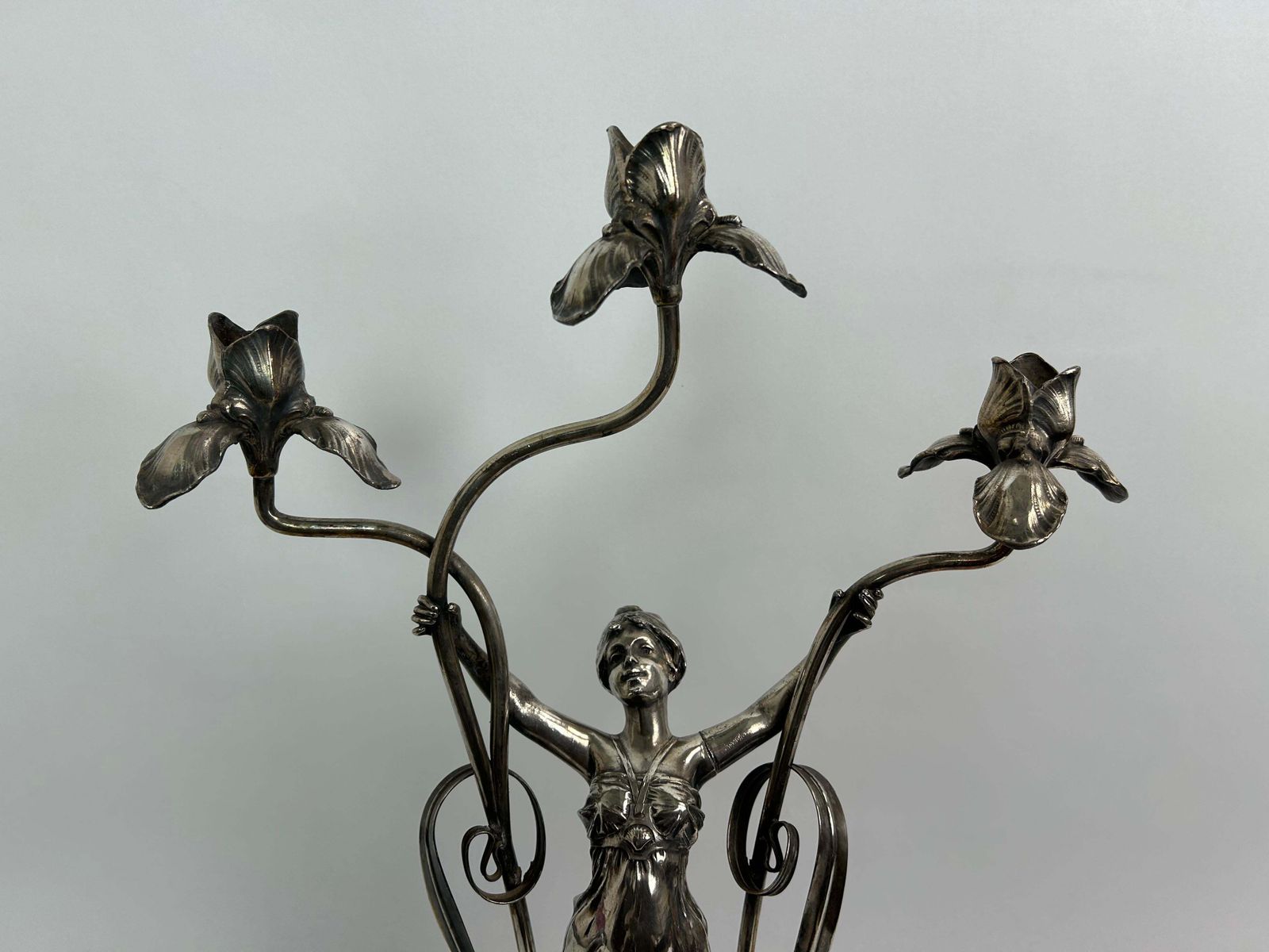 Large Figural Candlestick With Nymph Femme Fatale photo furniture