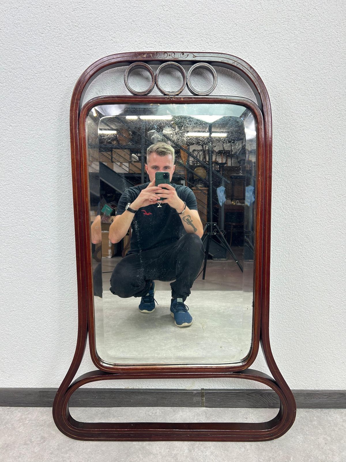 Extremely Rare Secession Mirror Nr. 1148 By Gustav Siegel For J&J Kohn photo furniture