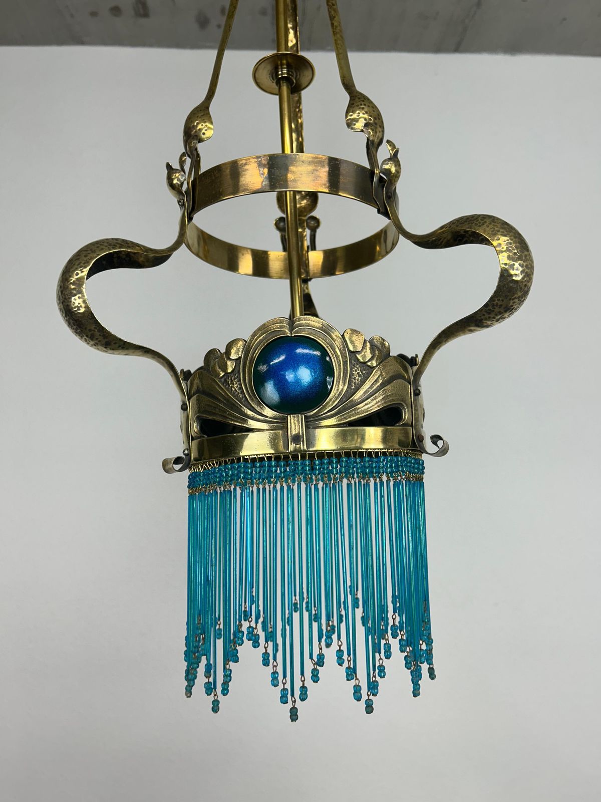 Jugendstil Brass Chandelier By Koloman Moser photo for sale