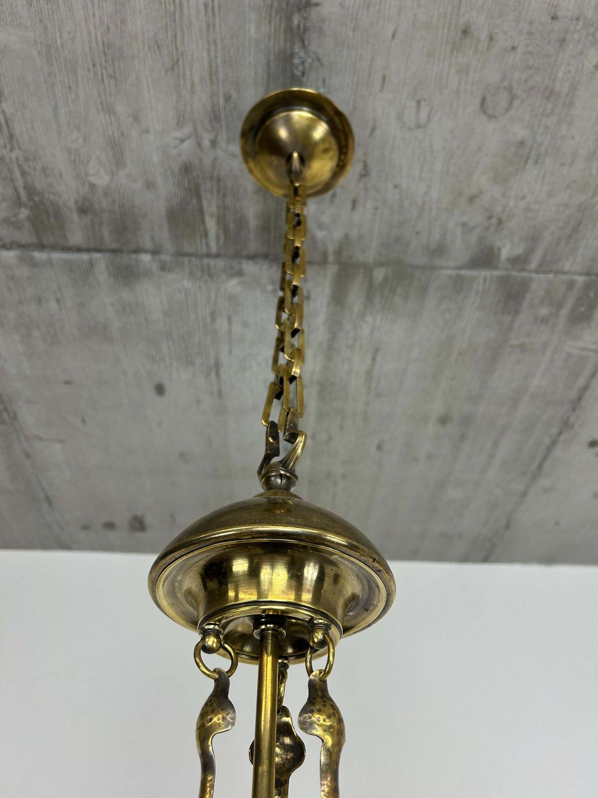 Jugendstil Brass Chandelier By Koloman Moser photo vinterior
