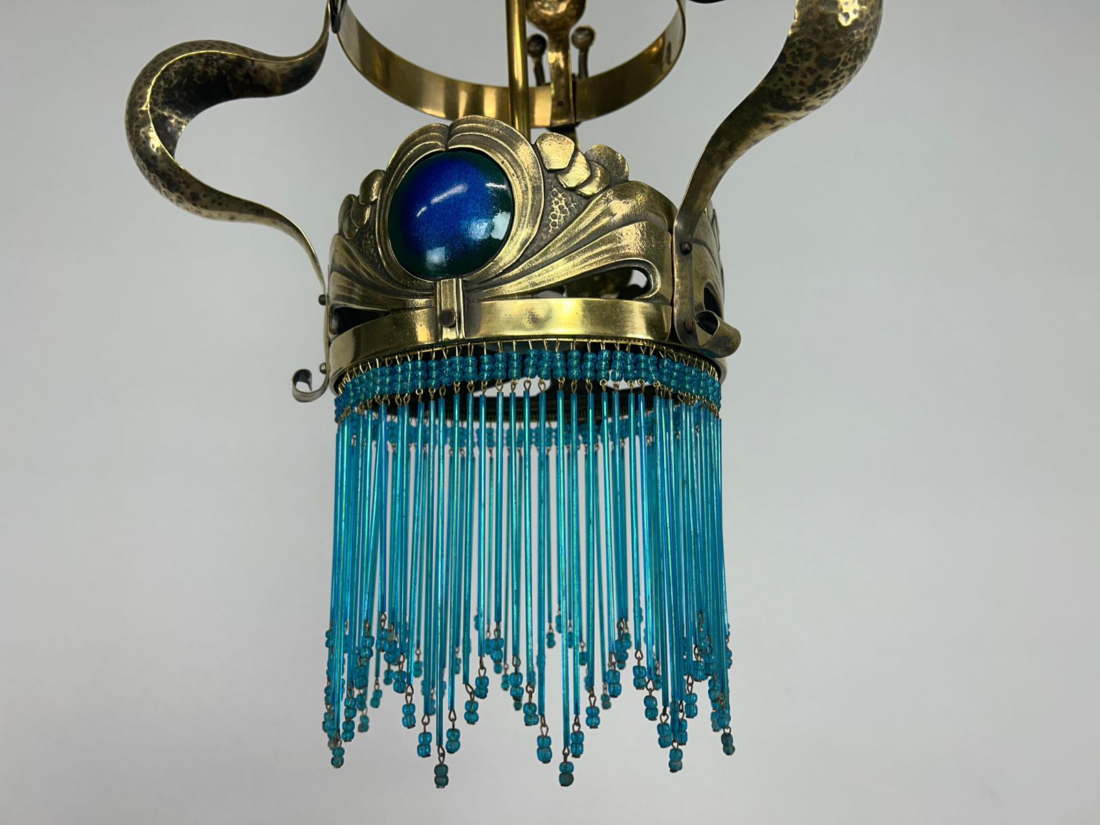 photo for sale Jugendstil Brass Chandelier By Koloman Moser