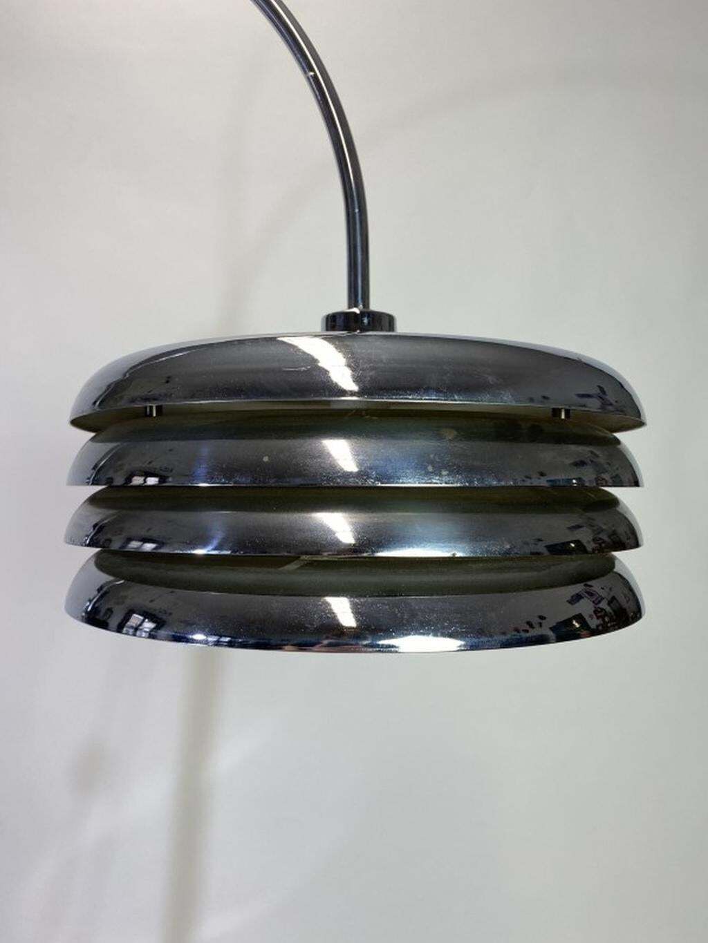 Chrome Floor Lamp By Tamás Borsfay For Hungarian Craftsmanship Company, 1970s photo for sale