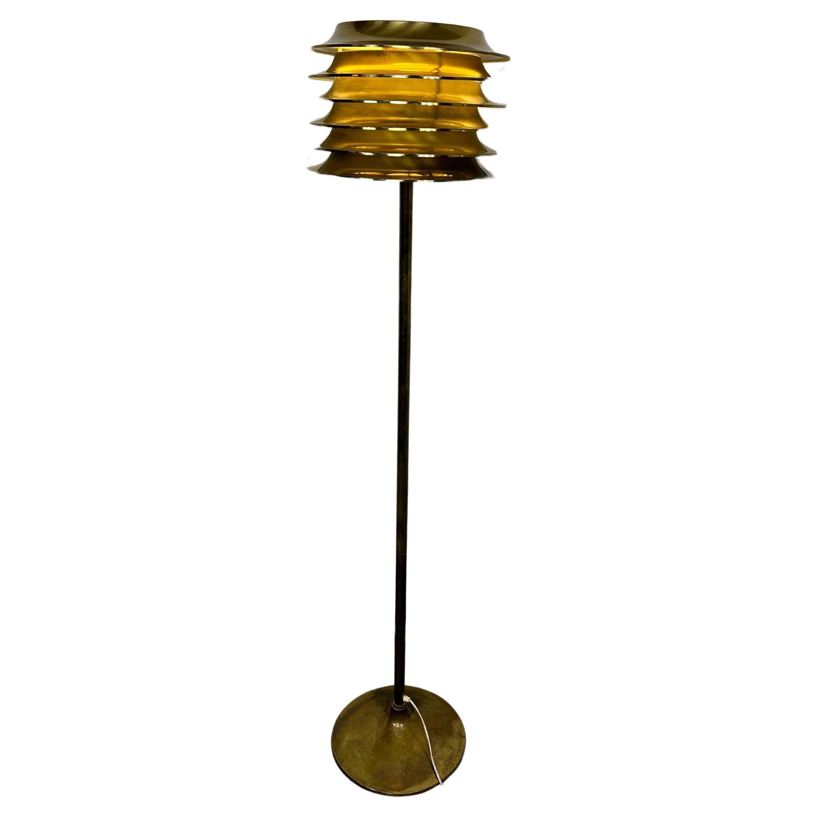 Mid Century Design Brass Floor Lamp By Kari Ruokonen For Lynx Finland