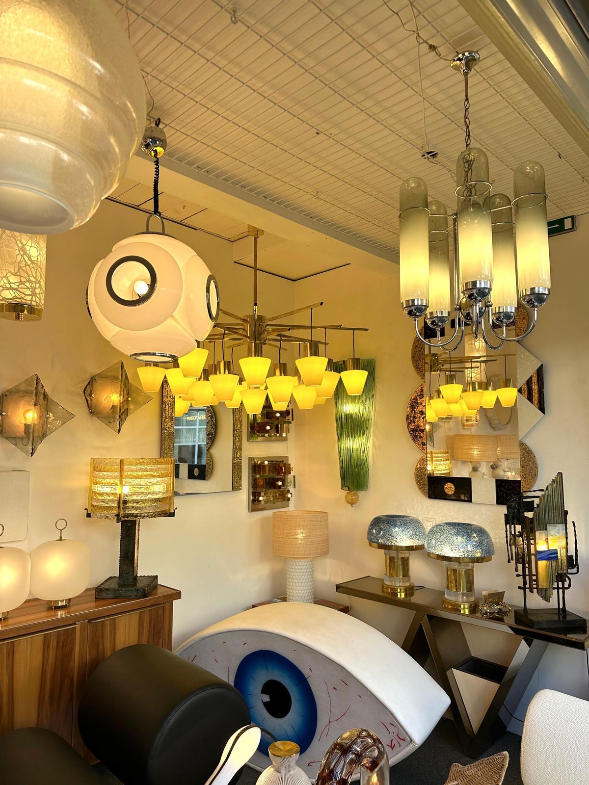 Chandelier Murano Glass Tubes And Metal Chrome. Italy, 1970s photo for sale