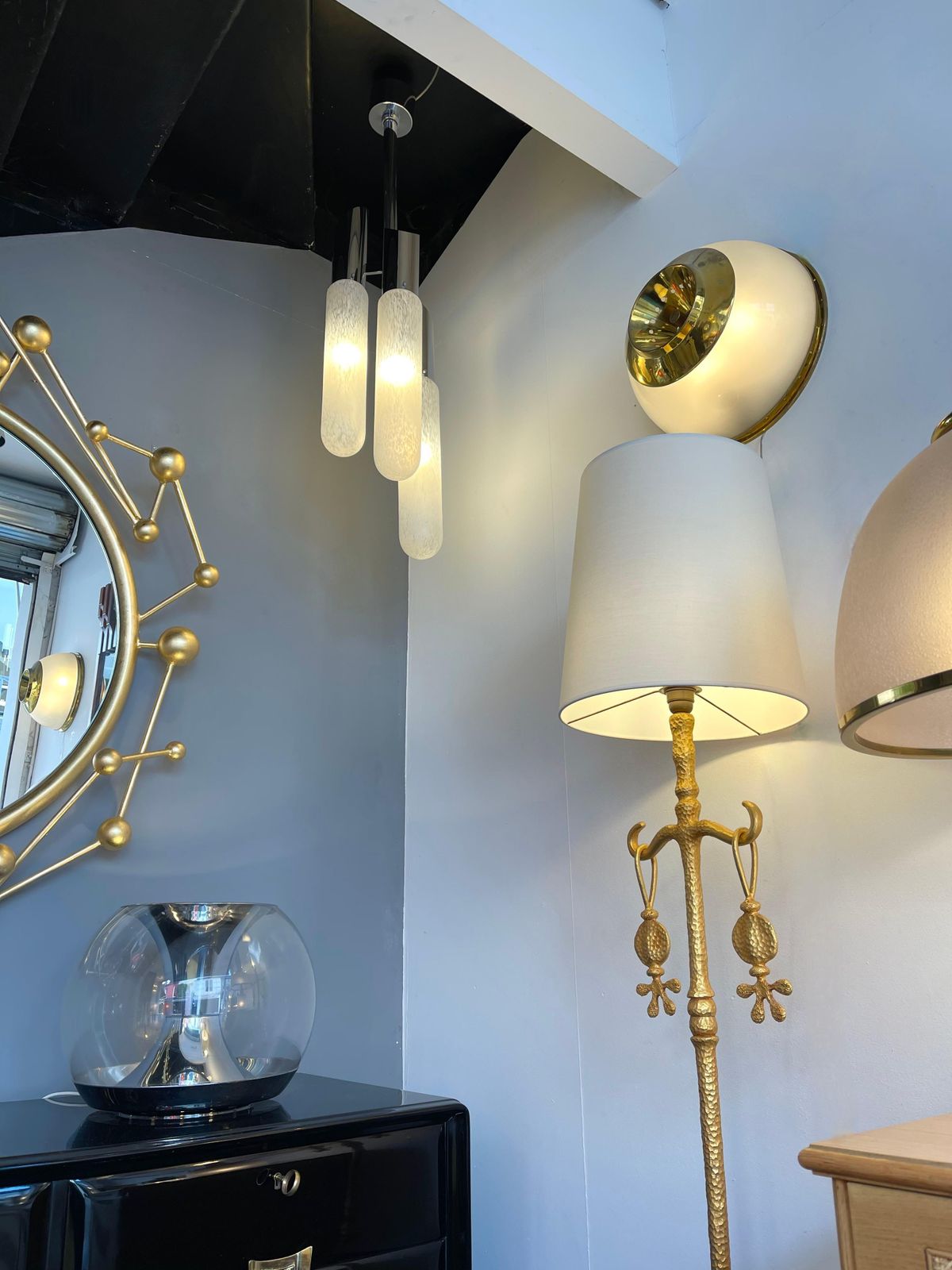 Chandelier Murano Glass Tube And Metal Chrome By Mazzega, Italy, 1970s photo 2566.0