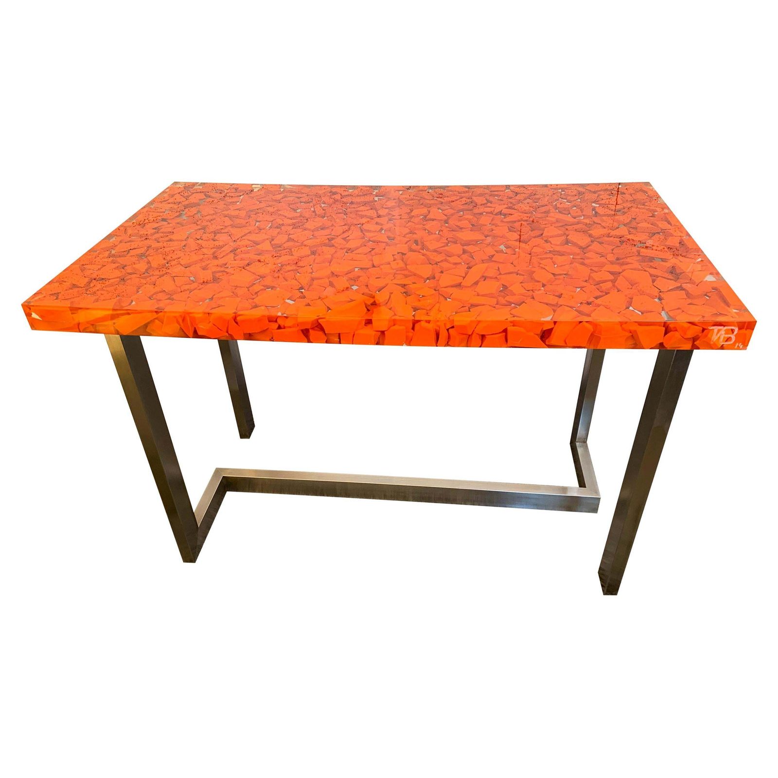 Resin Fractal Inclusion Console Table Desk By Thomas Brant, France, 2014