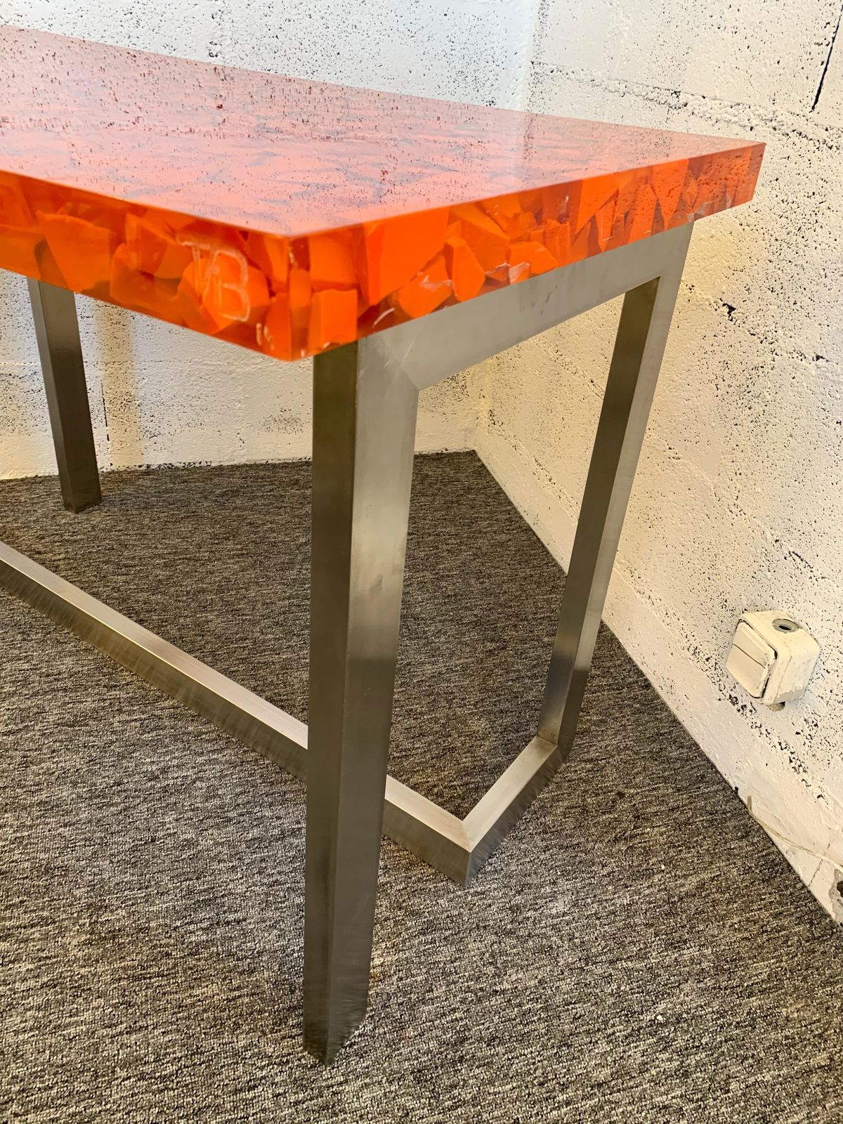 Resin Fractal Inclusion Console Table Desk By Thomas Brant, France, 2014 photo buy
