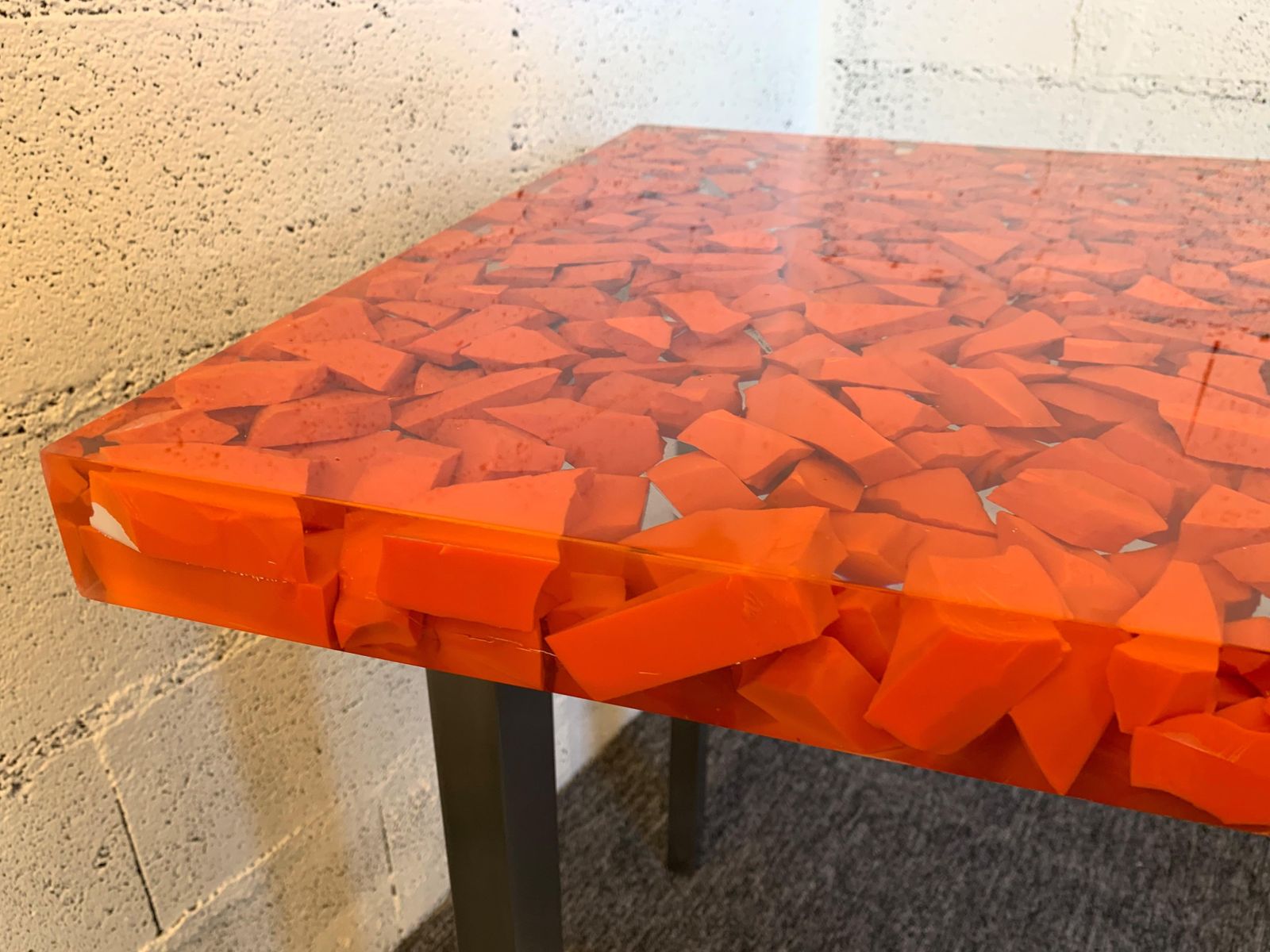 Resin Fractal Inclusion Console Table Desk By Thomas Brant, France, 2014 photo vintage