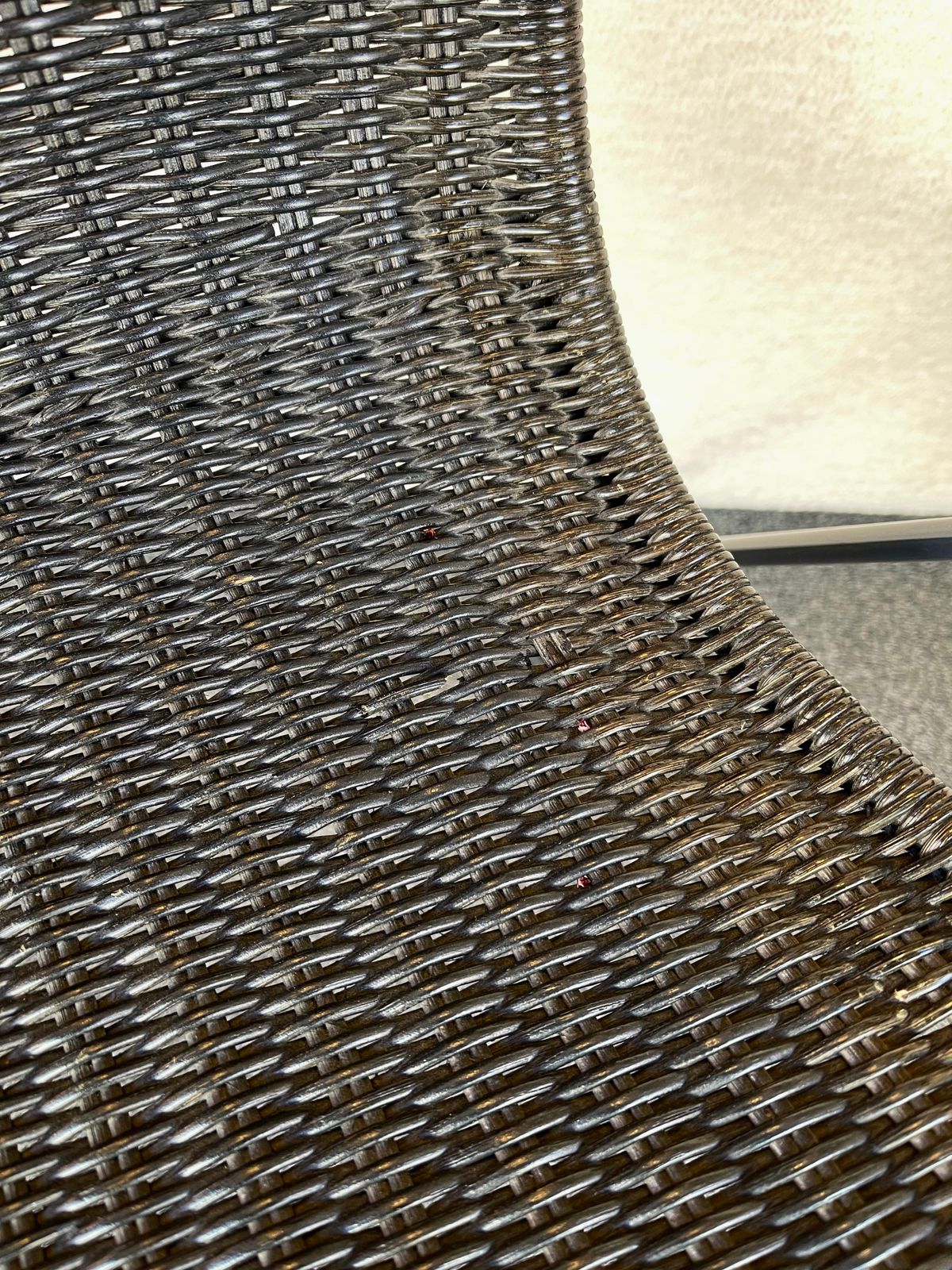 Set Of 4 Chairs Zigo Metal Rattan By Ron Arad For Driade, Italy, 1990s photo vinterior