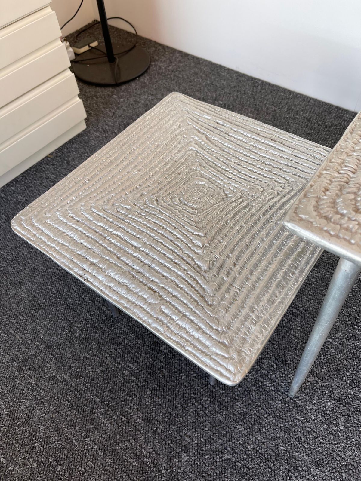 3849.0 Set Of 3 Cast Metal Coffee Side Tables, Italy, 1990s photo