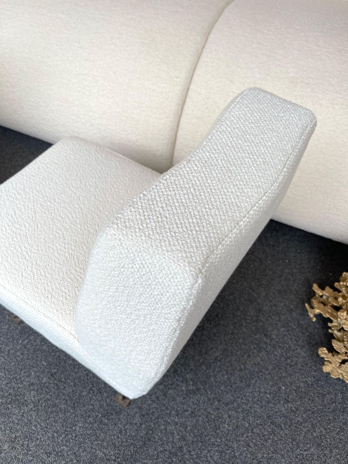 Pair Of Slipper Chairs Bouclé Fabric By Studio Apa For Lenzi, Italy, 1960s photo vinterior