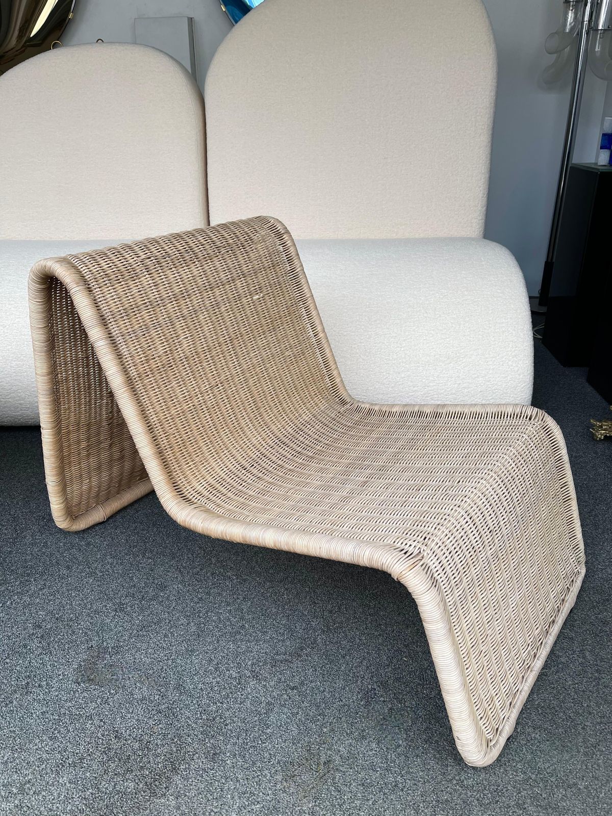 photo for sale Rattan Slipper Chair, 1980s