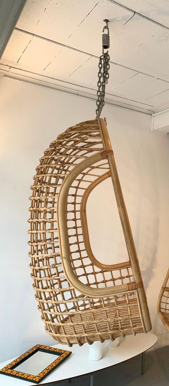 Rattan Egg Cage Armchair, Italy, 1980s photo buy