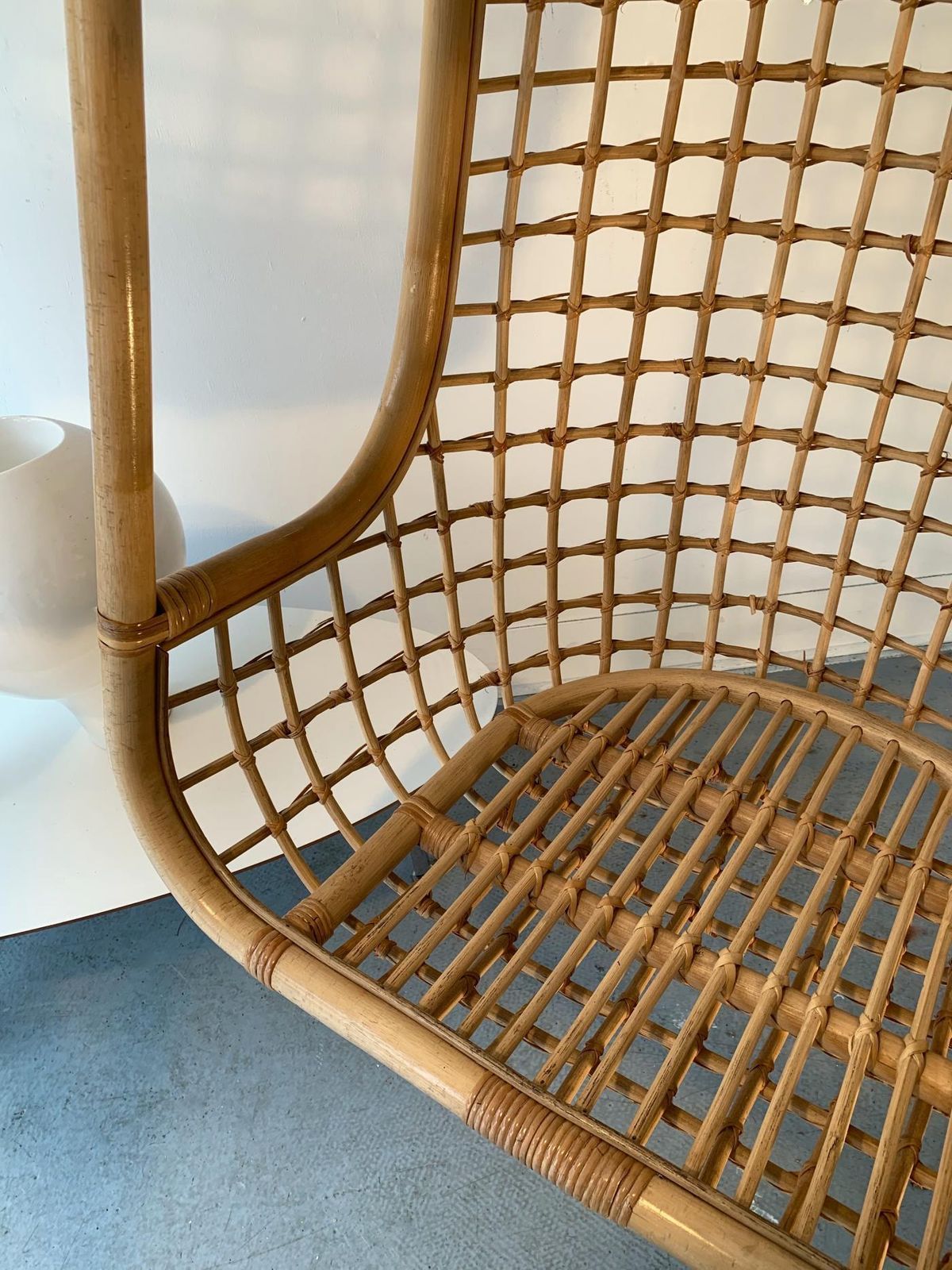 Furniture Rattan Egg Cage Armchair, Italy, 1980s photo