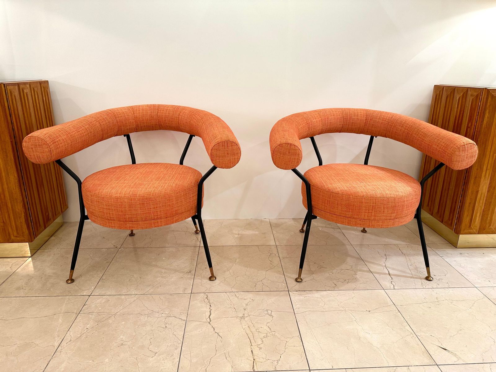 Mid Century Modern Pair Of Armchairs By Ipe Bologne, Italy, 1950s photo vinterior