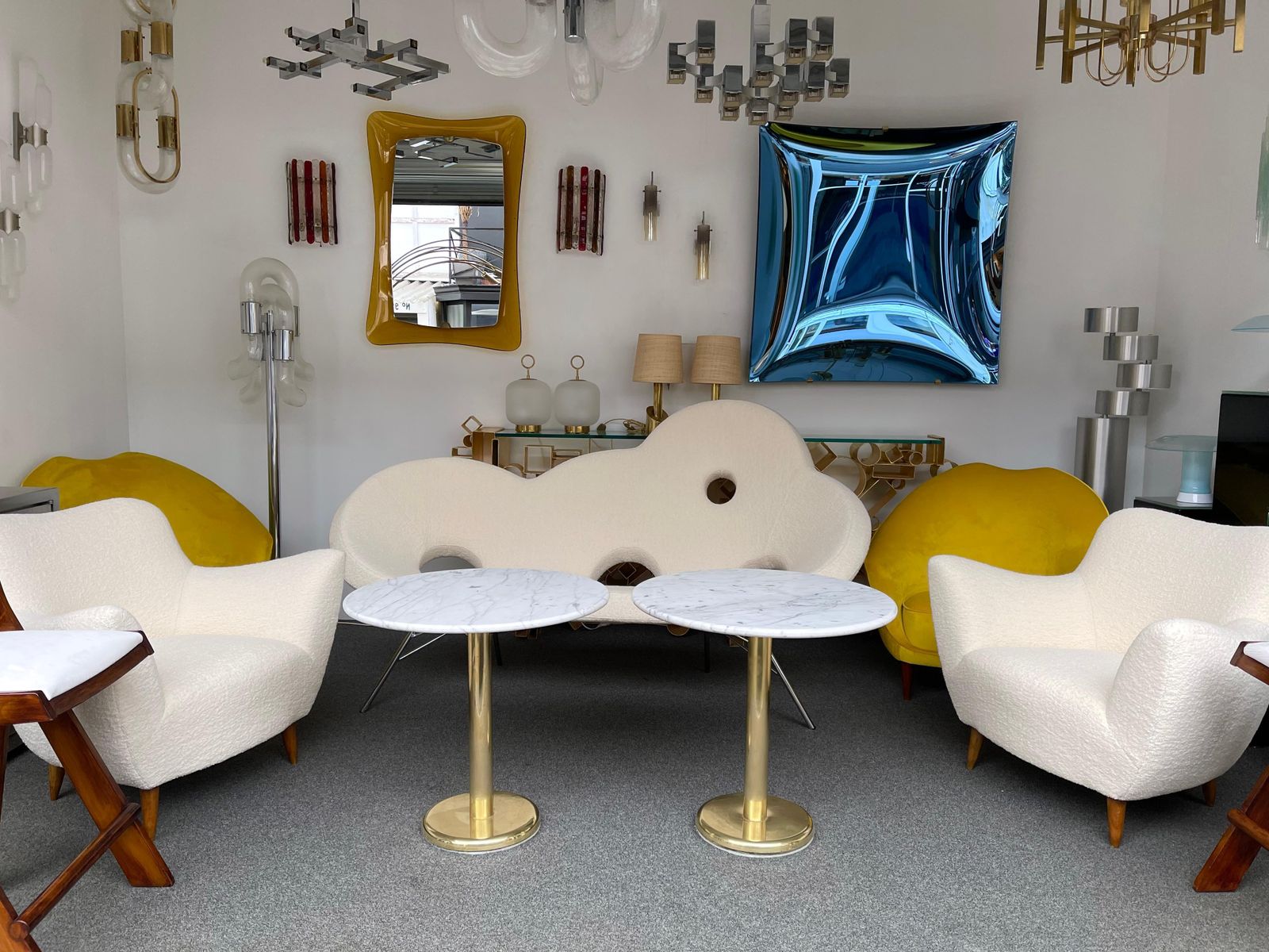 Pair Of Brass And Marble Side Table, Italy, 1970s photo buy