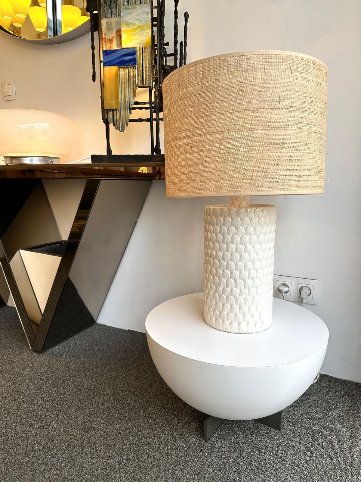 Pair Of Side Tables Lacquered Metal By Neil David. Netherland, 2000s photo vinterior