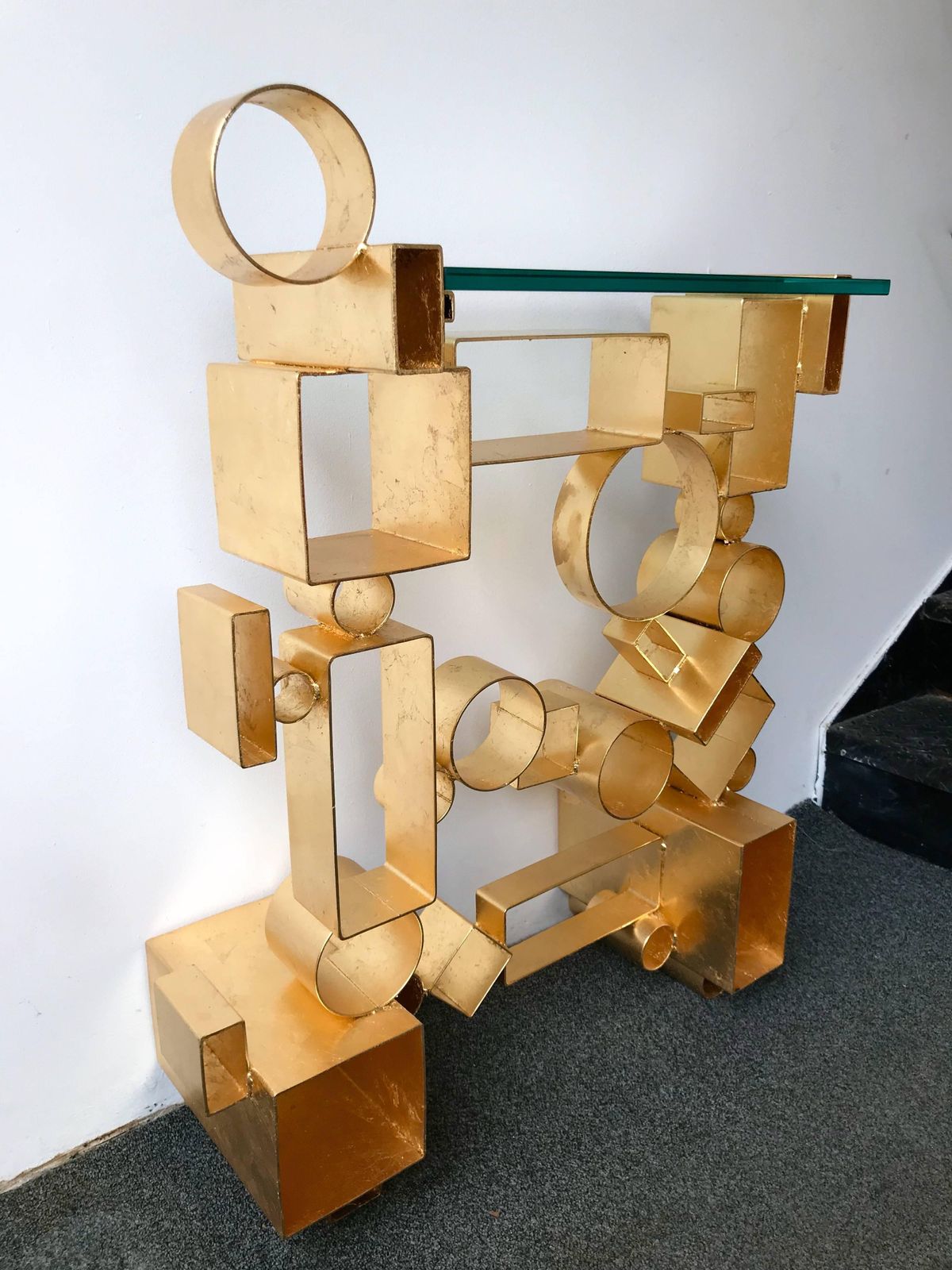 photo furniture Contemporary Pair Of Console Geometry By Antonio Cagianelli, Italy