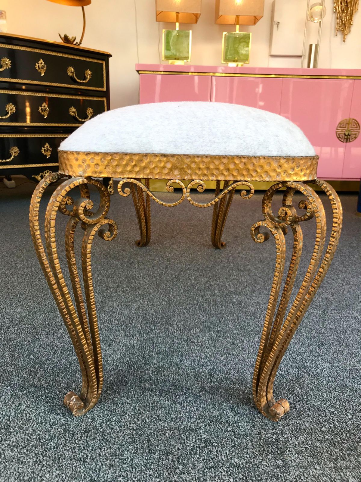 Bench Iron Gold Leaf By Pier Luigi Colli, Italy, 1950s photo buy