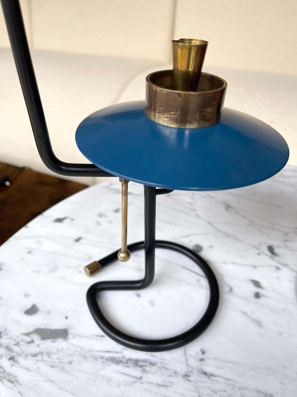 Mid Century Pair Of Candle Holders Lacquered Metal And Brass. Italy, 1950s photo Home Decor