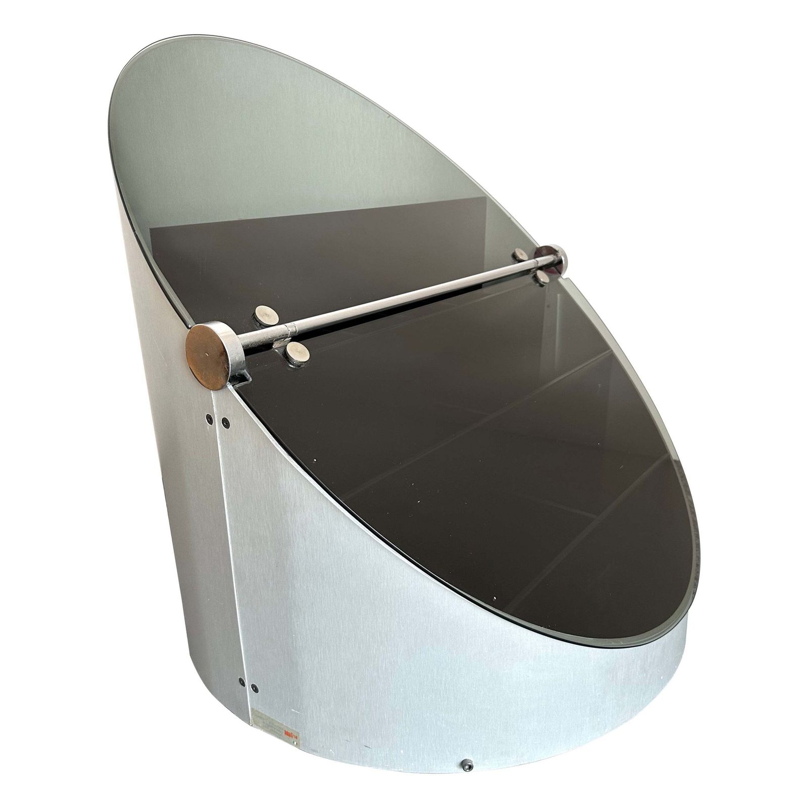 Space Age Dry Bar Cart Stainless Steel And Glass, Italy, 1970s