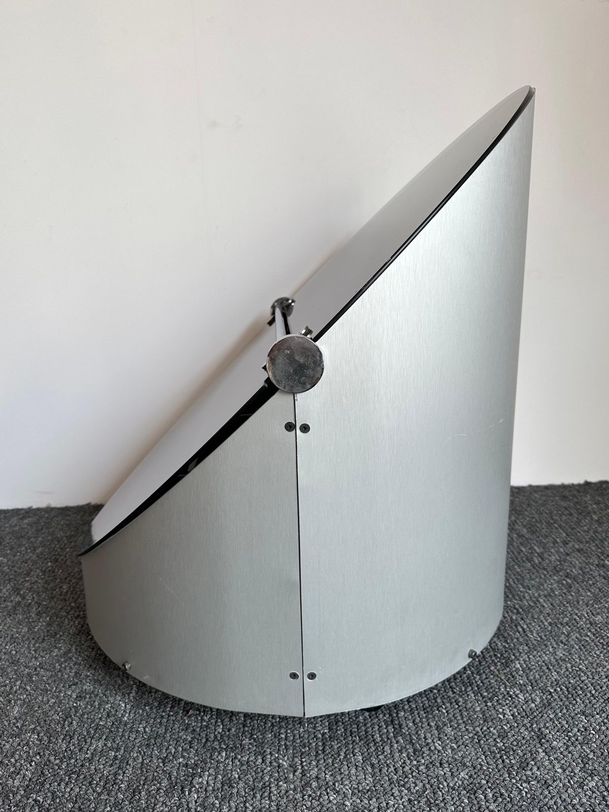 Space Age Dry Bar Cart Stainless Steel And Glass, Italy, 1970s photo buy