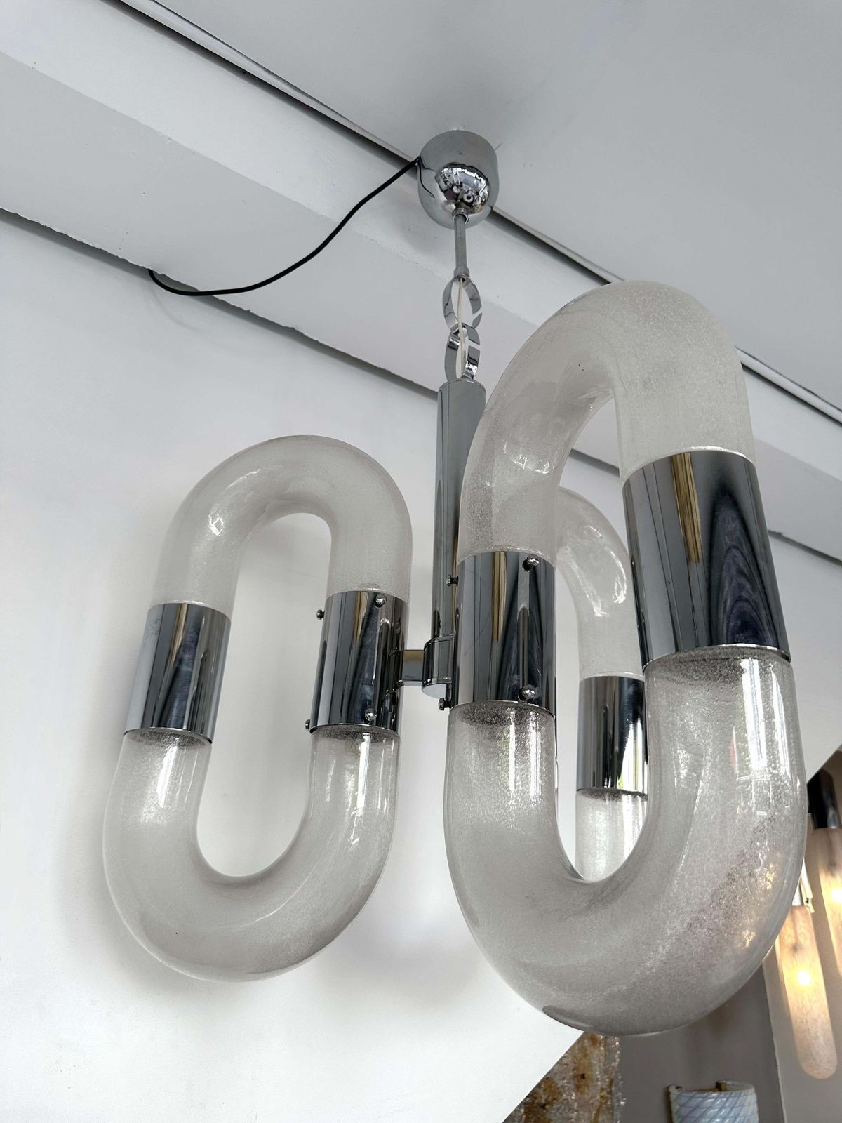 Chandelier Murano Glass And Metal By Aldo Nason For Mazzega, Italy, 1970s photo vinterior