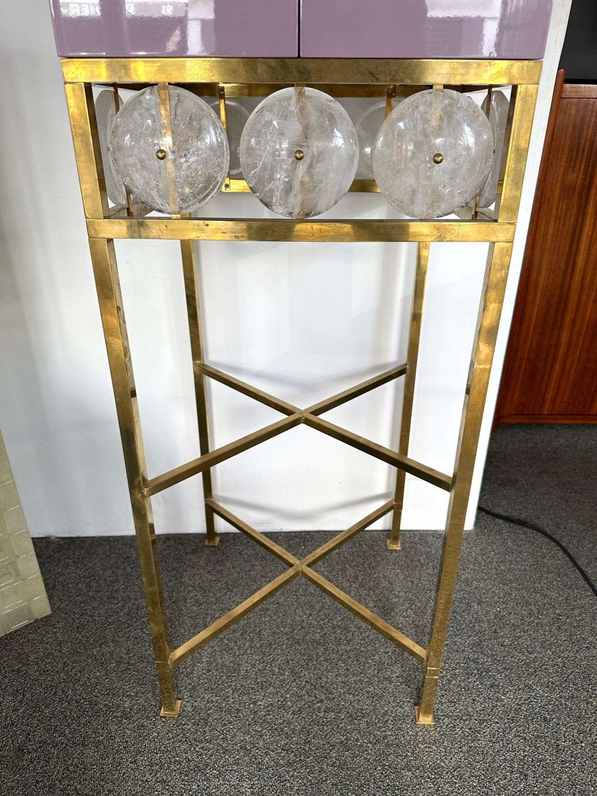 Contemporary Lacquered Brass Starfish And Rock Crystal Cabinet. Italy photo buy