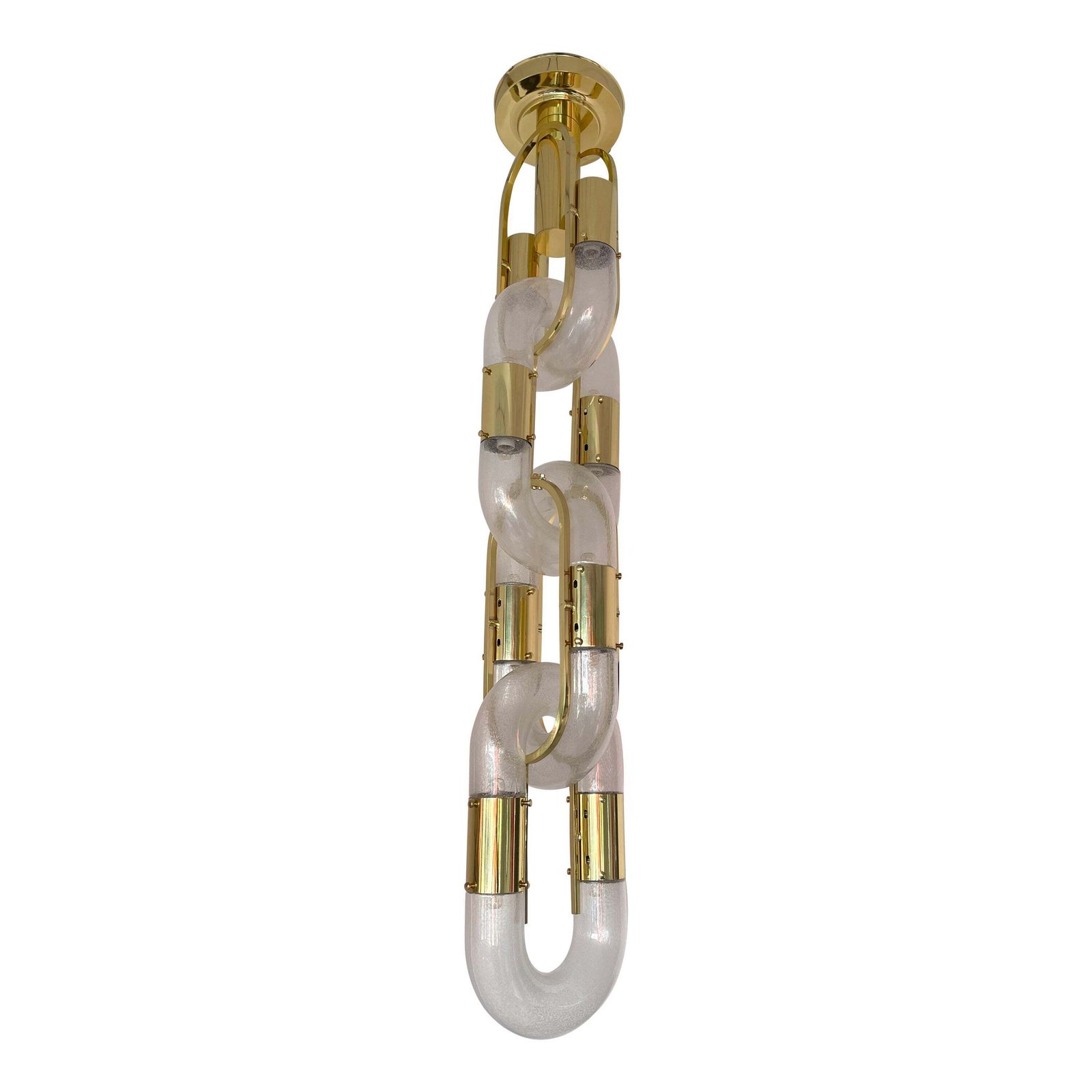 Brass Chandelier Murano Glass By Aldo Nason For Mazzega, Italy, 1970s