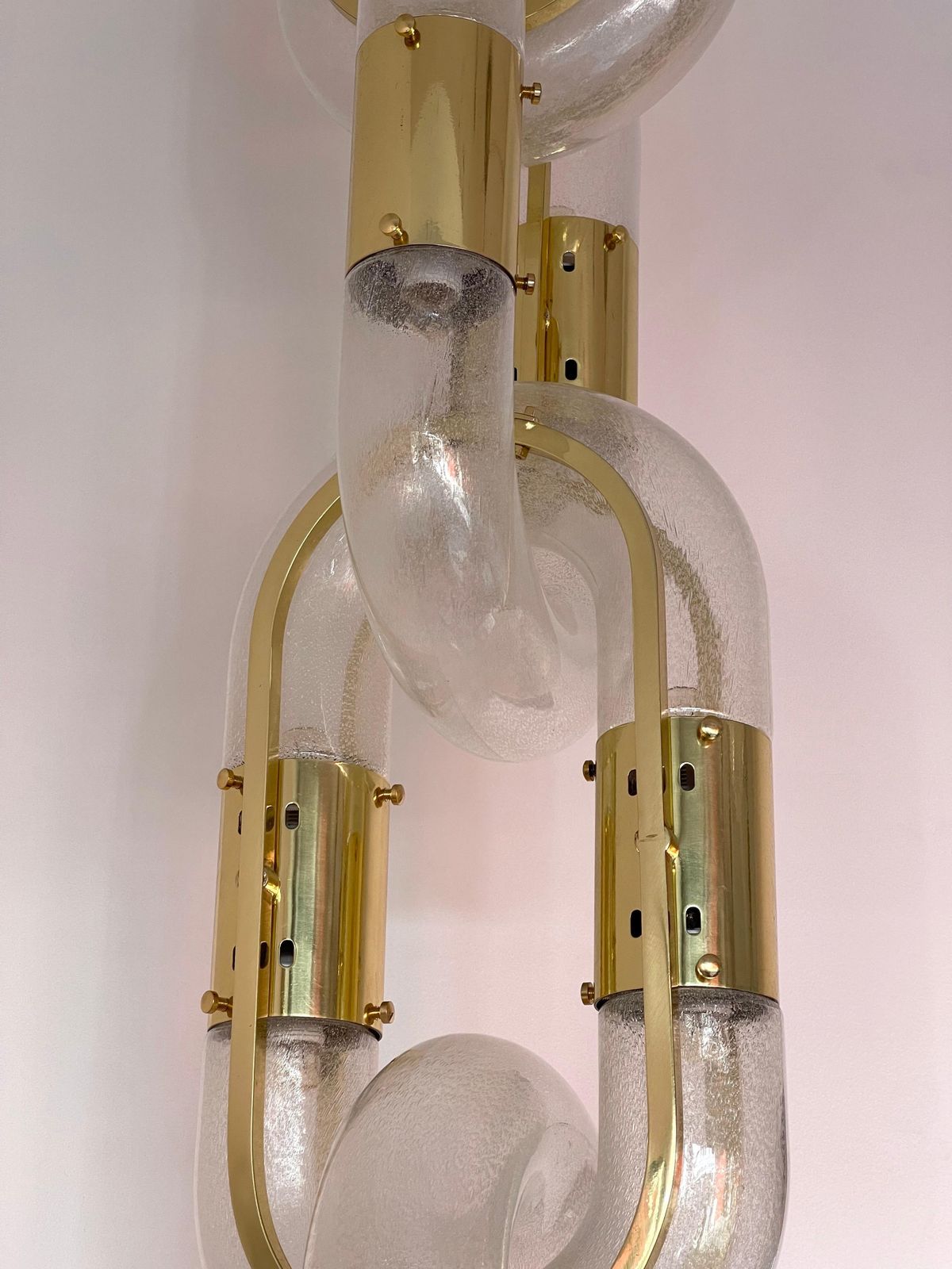 photo vinterior Brass Chandelier Murano Glass By Aldo Nason For Mazzega, Italy, 1970s