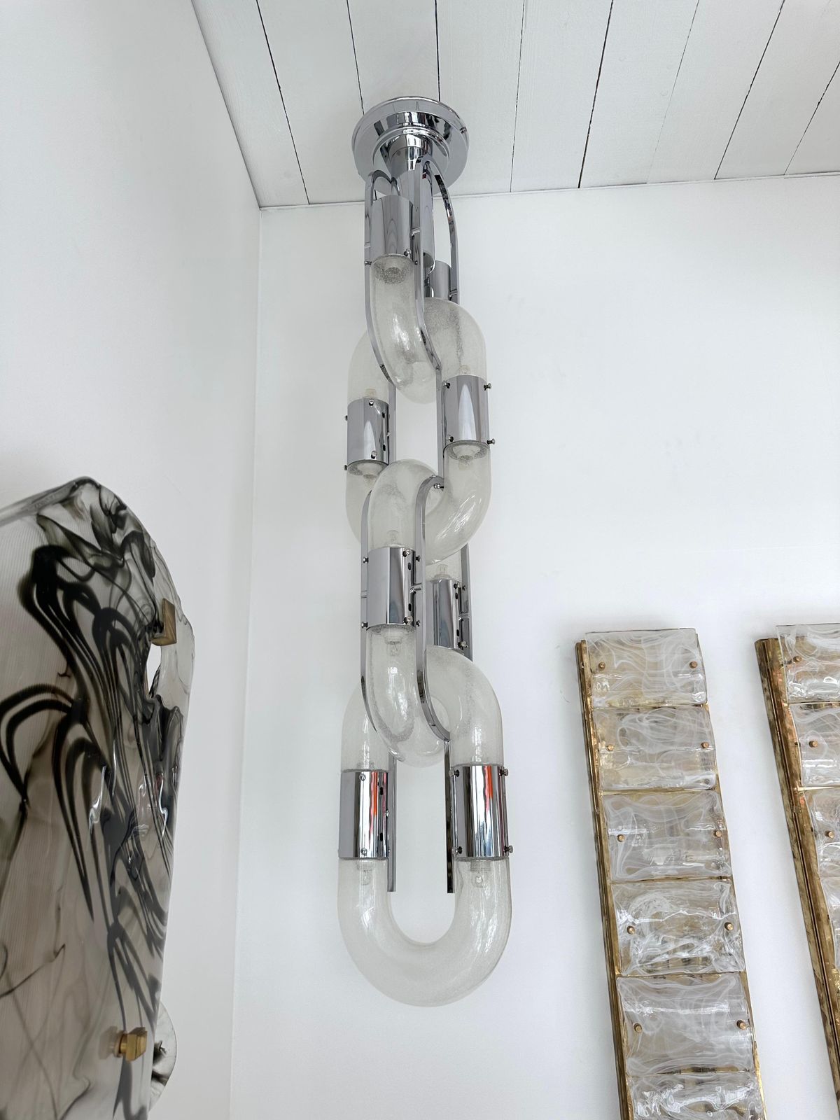 17105.0 Chandelier Murano Glass And Metal By Aldo Nason For Mazzega, Italy, 1970s photo