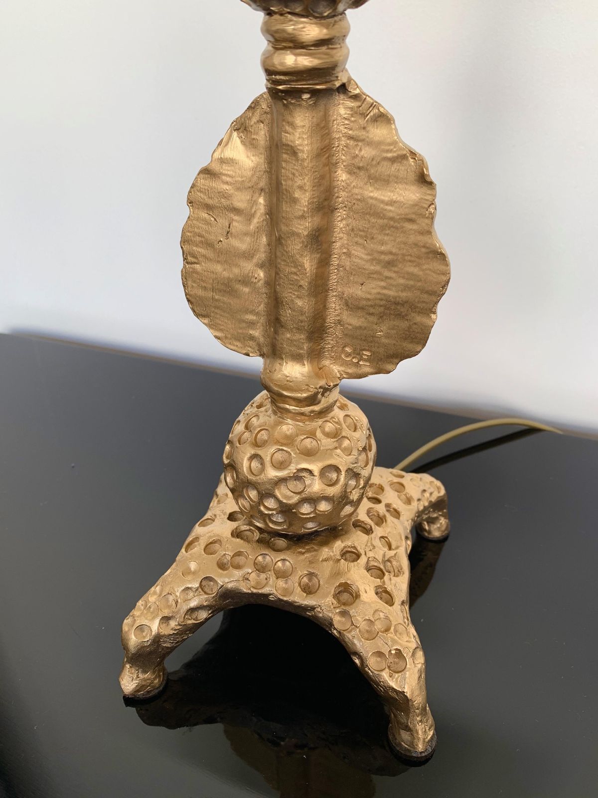 Gilt Metal Bronze Lamp By Mathias For Fondica, France, 2000s photo Lighting