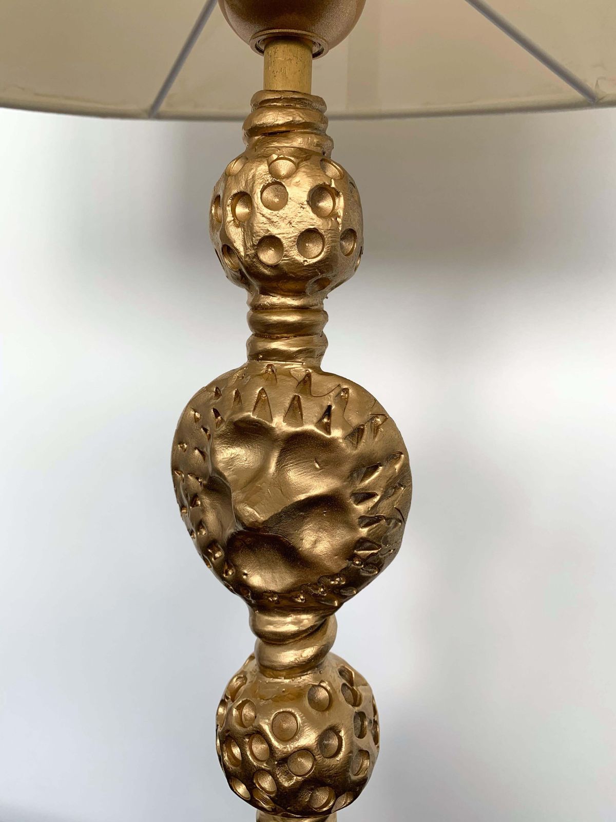 Gilt Metal Bronze Lamp By Mathias For Fondica, France, 2000s photo vintage